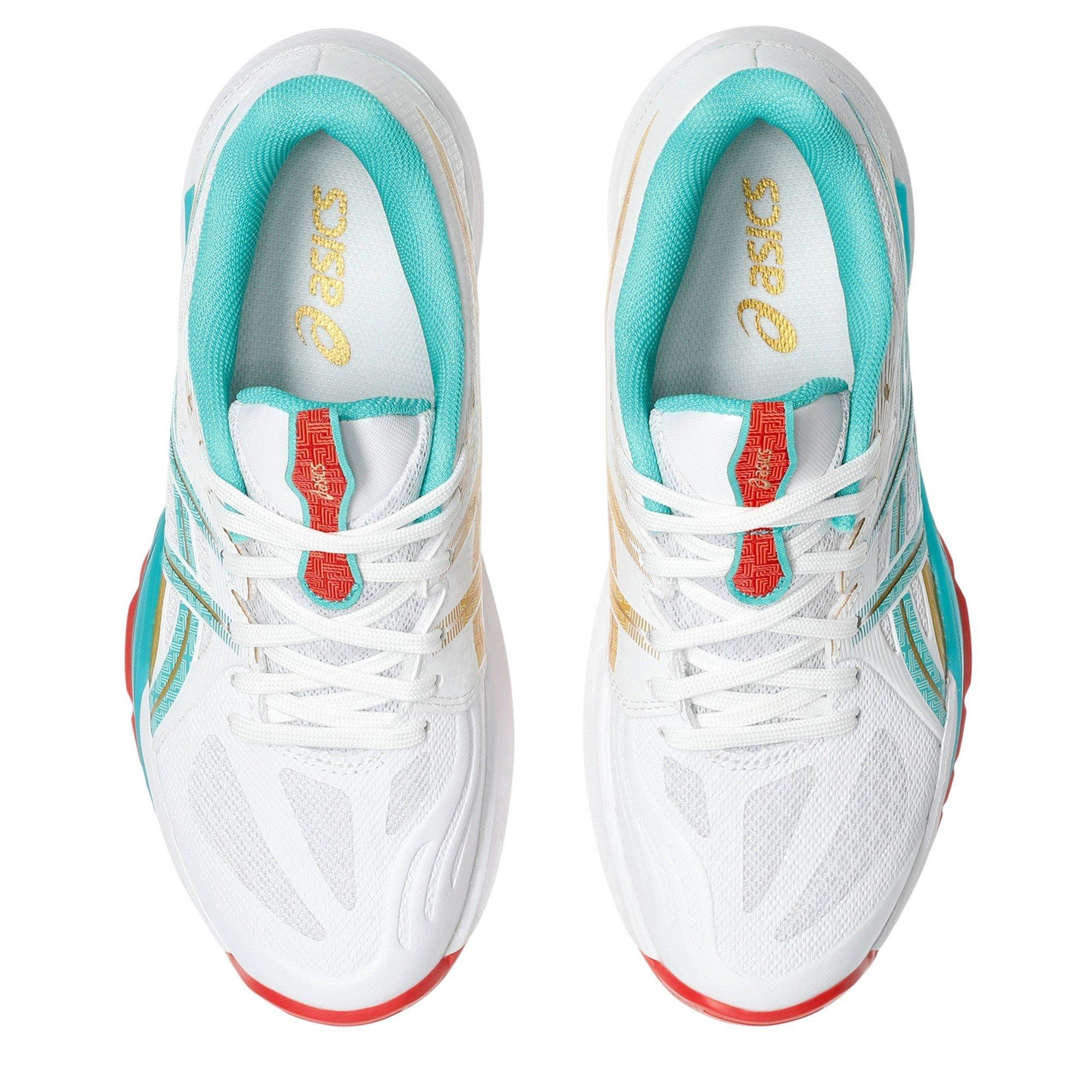 Wht/Sea Glass - Asics - Powerbreak Netball Shoes - 6