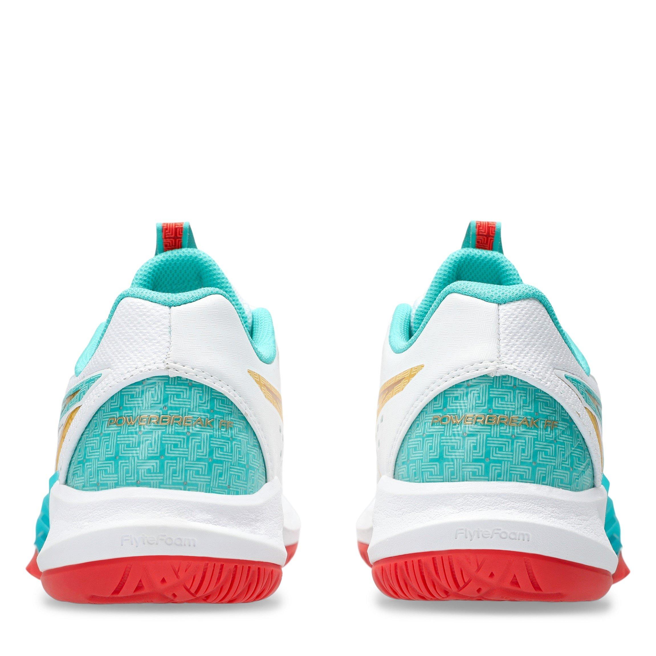 Wht/Sea Glass - Asics - Powerbreak Netball Shoes - 7
