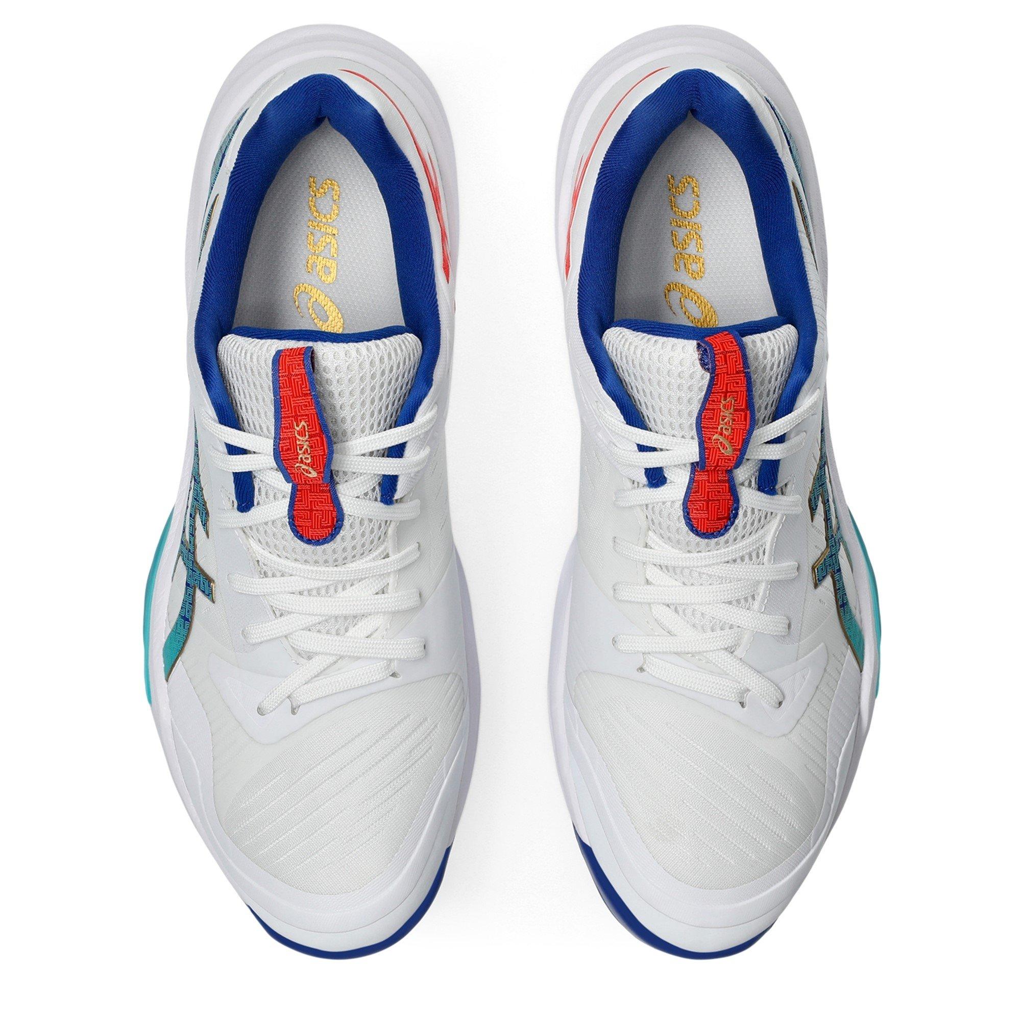 Wht/Asics Blue - Asics - Sky Elite Volleyball Shoes - 6