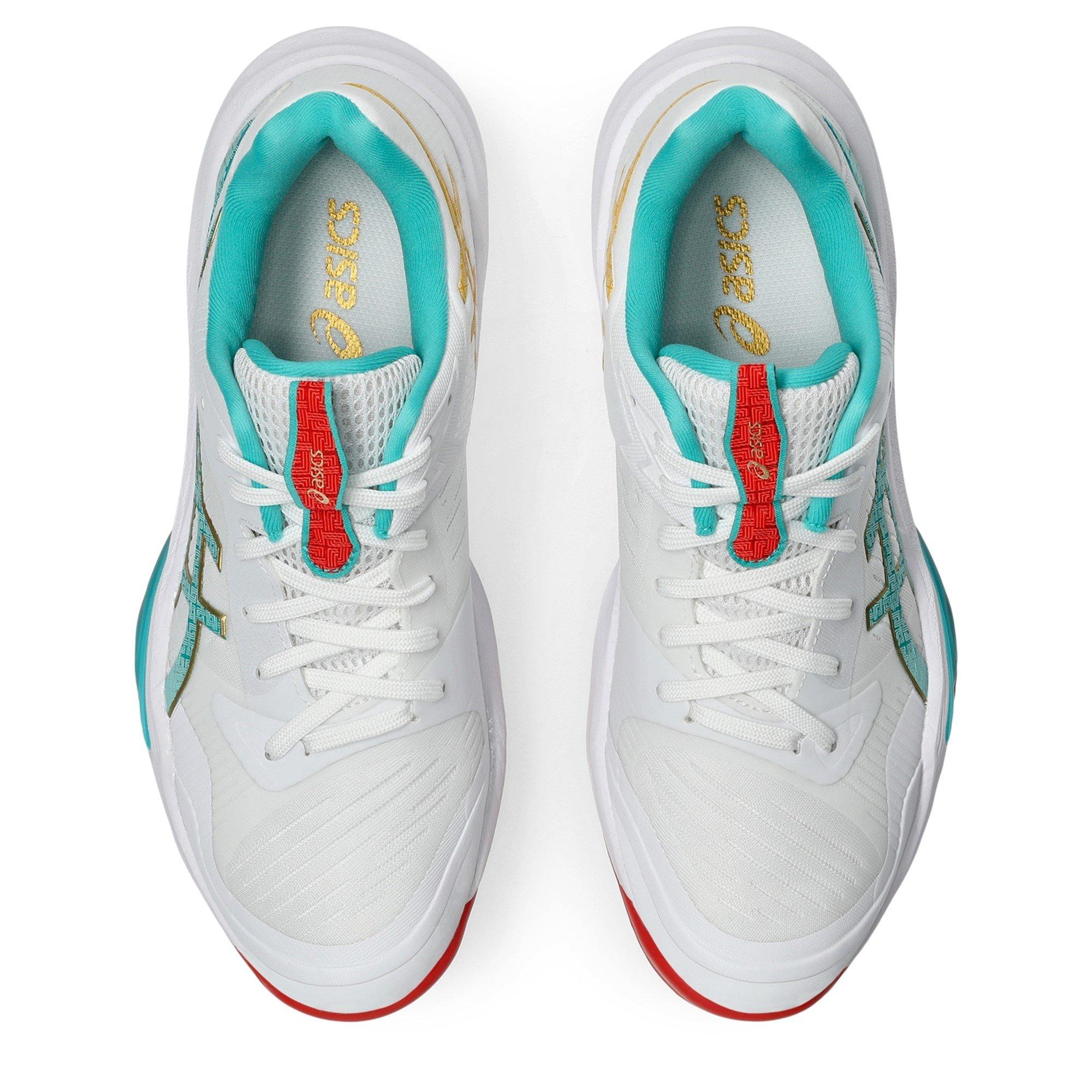 Wht/Sea Glass - Asics - Sky Elite Netball Shoes - 6