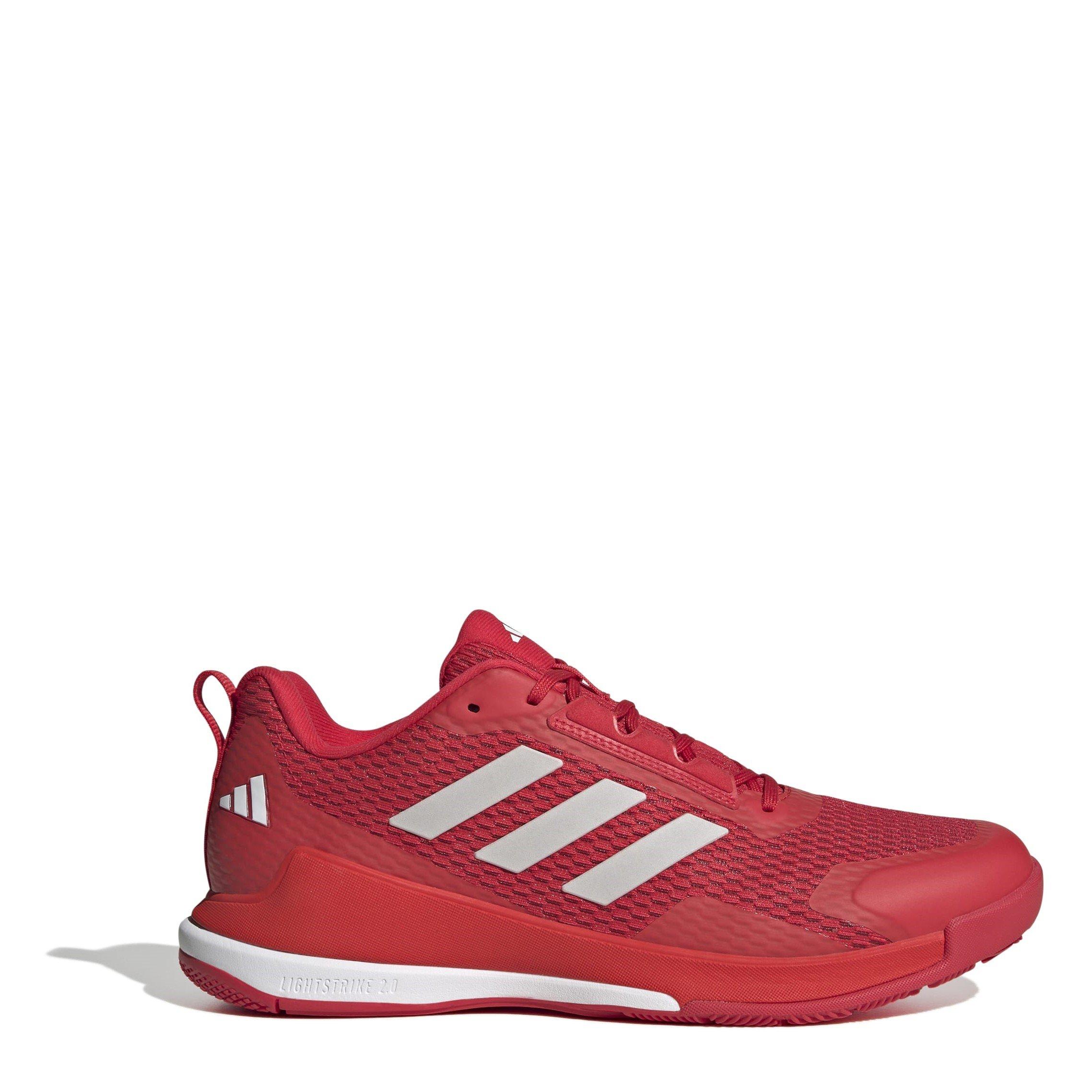 Adidas Men's Novaflight 2 Indoor Shoes - Red/Silver - 8.5 (42.7)