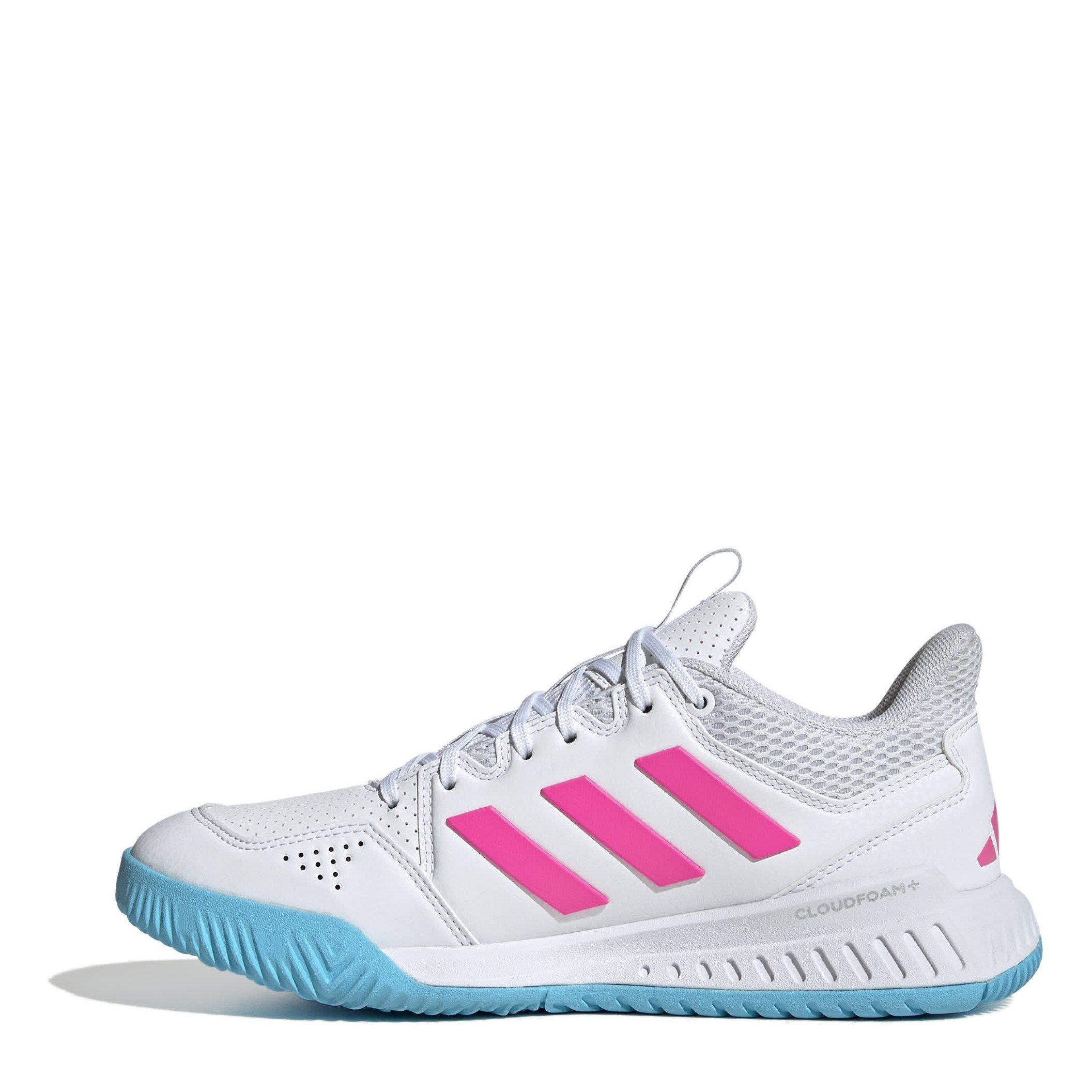 Branco/Rosa - adidas - Court Flight Indoor Shoes Womens - 2