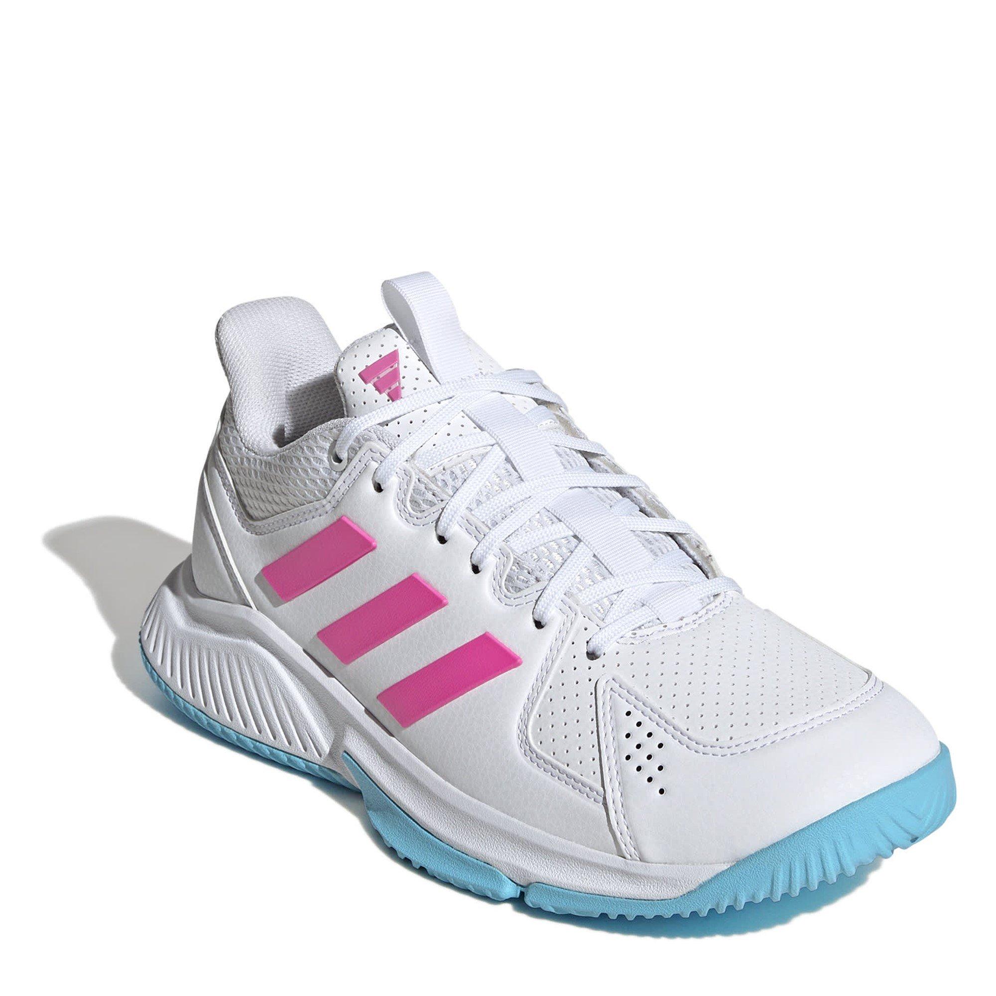 Branco/Rosa - adidas - Court Flight Indoor Shoes Womens - 3