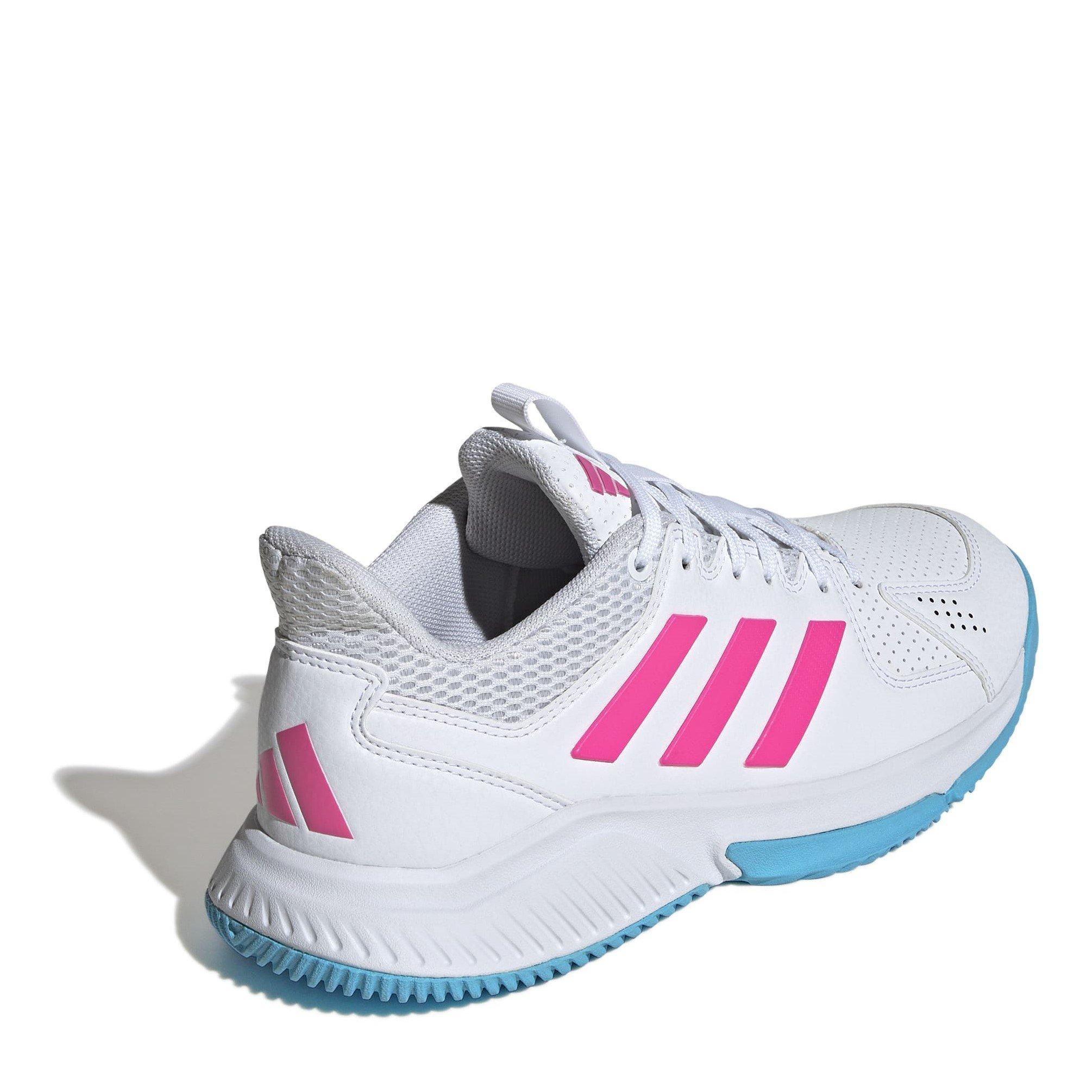 Branco/Rosa - adidas - Court Flight Indoor Shoes Womens - 4