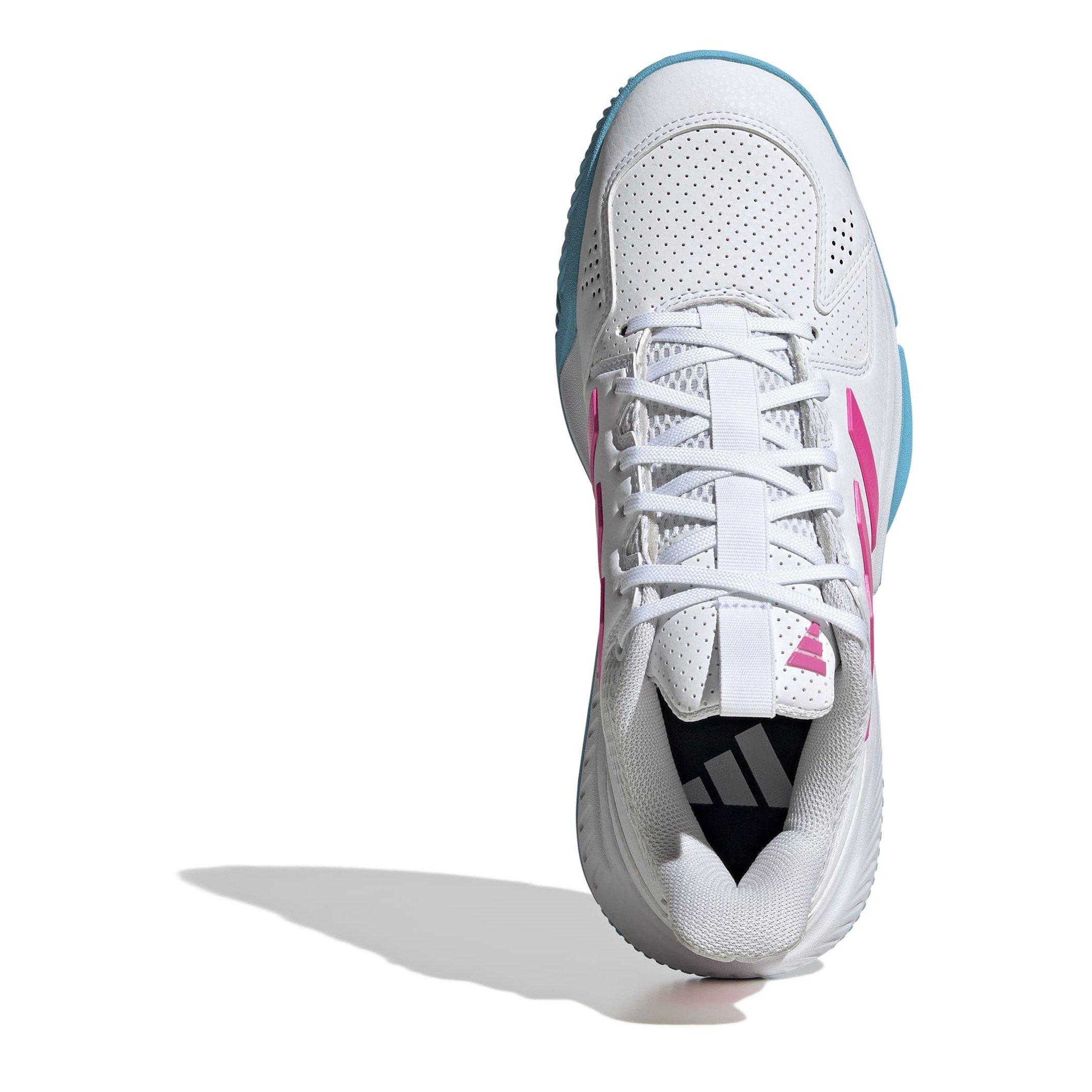 Branco/Rosa - adidas - Court Flight Indoor Shoes Womens - 5
