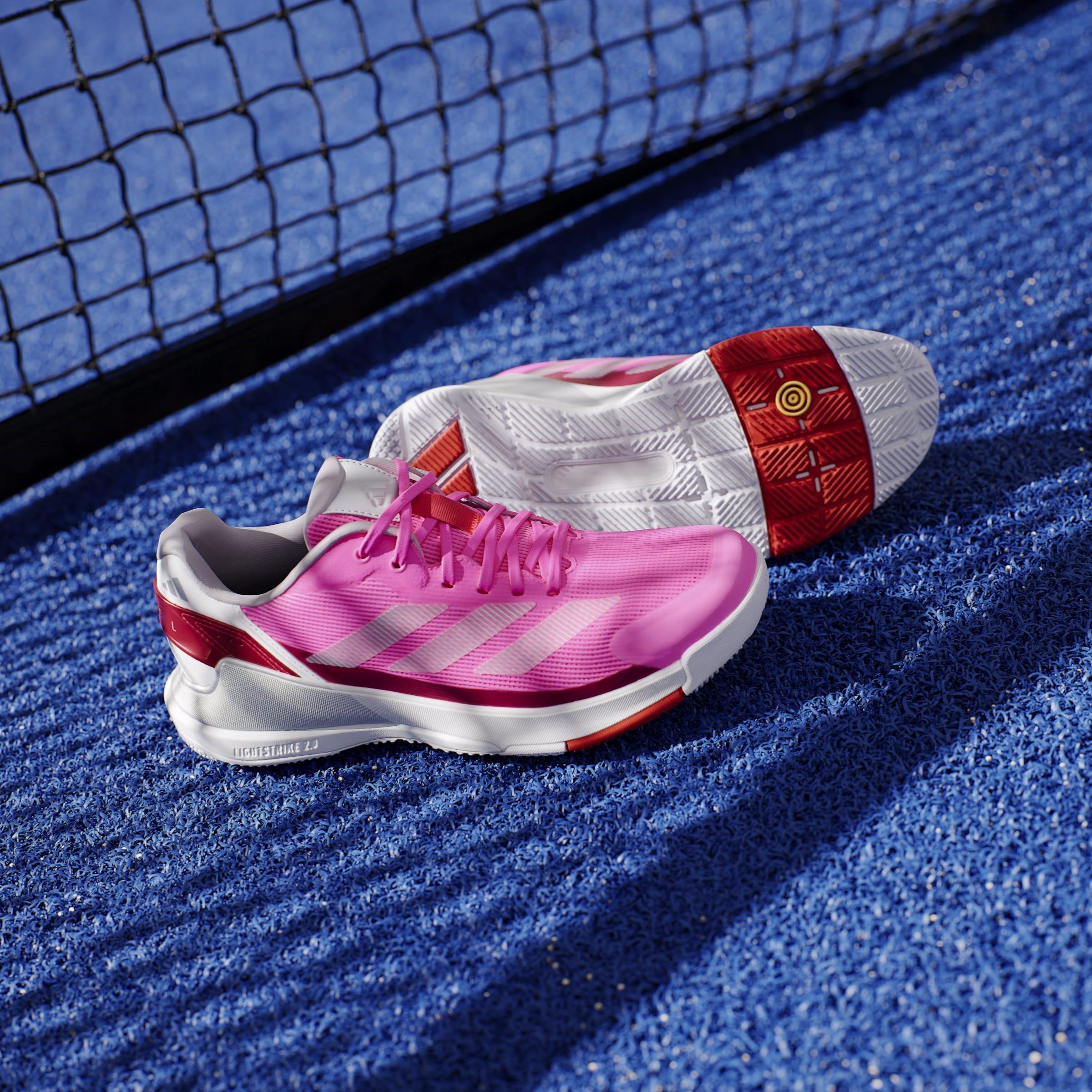 Pink/Sølv - adidas - Crazyquick Lightstrike Padel Shoes - 16