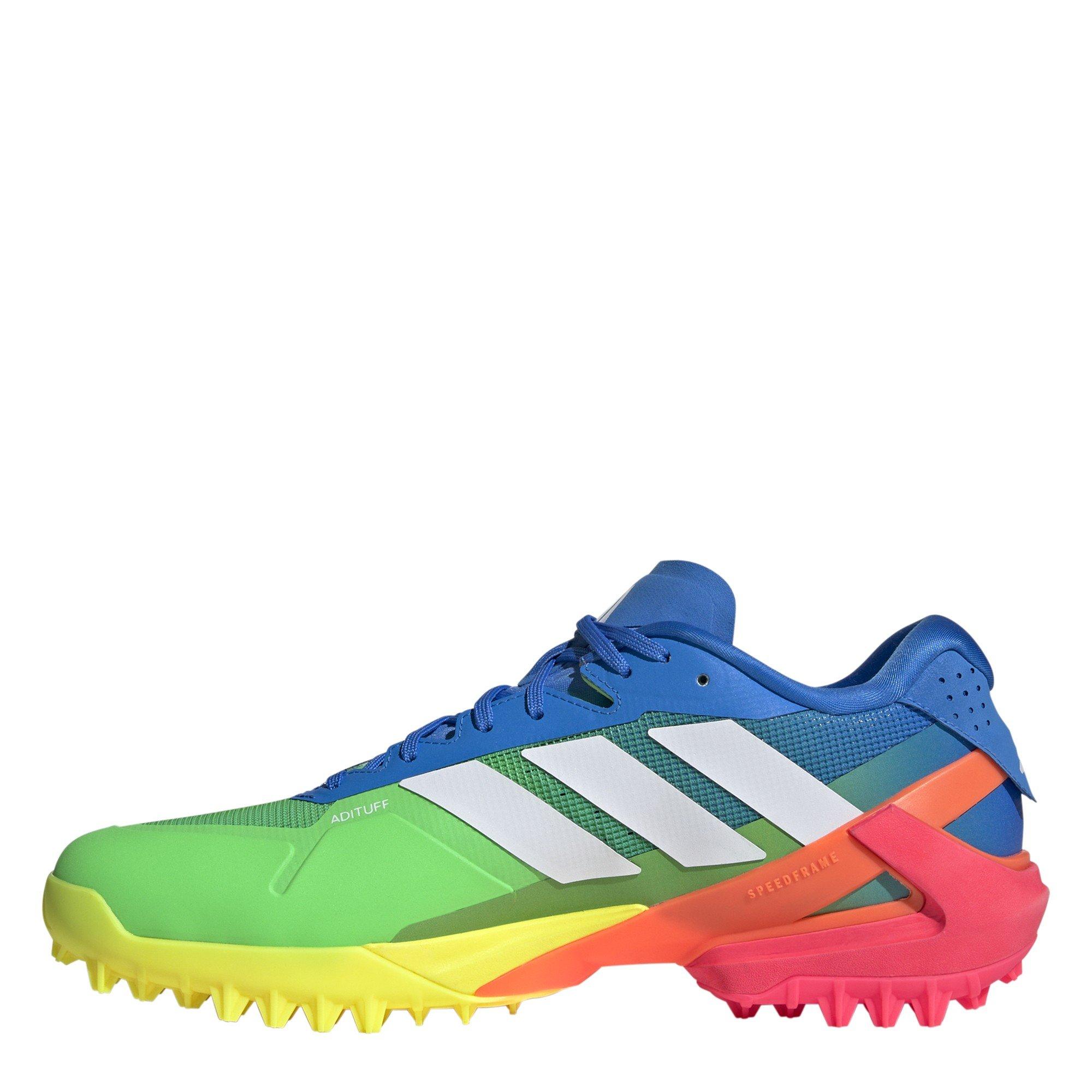 Blue/Wht/Gre - adidas - Men's Adizero Lux 3 Astro Hockey Shoes - 2