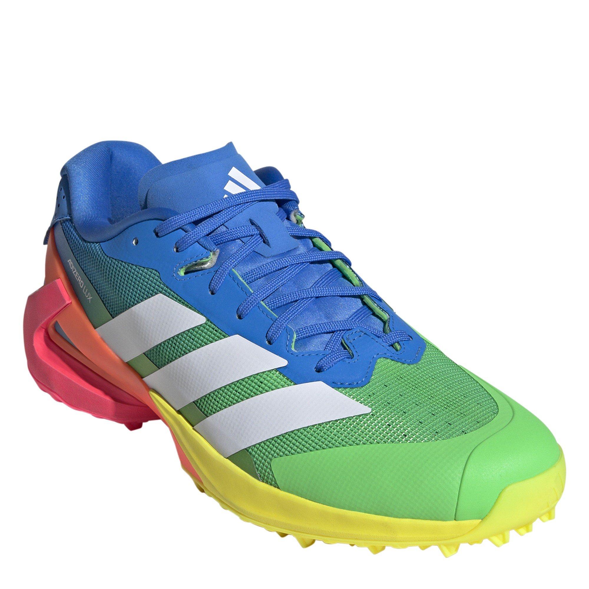 Blue/Wht/Gre - adidas - Men's Adizero Lux 3 Astro Hockey Shoes - 3
