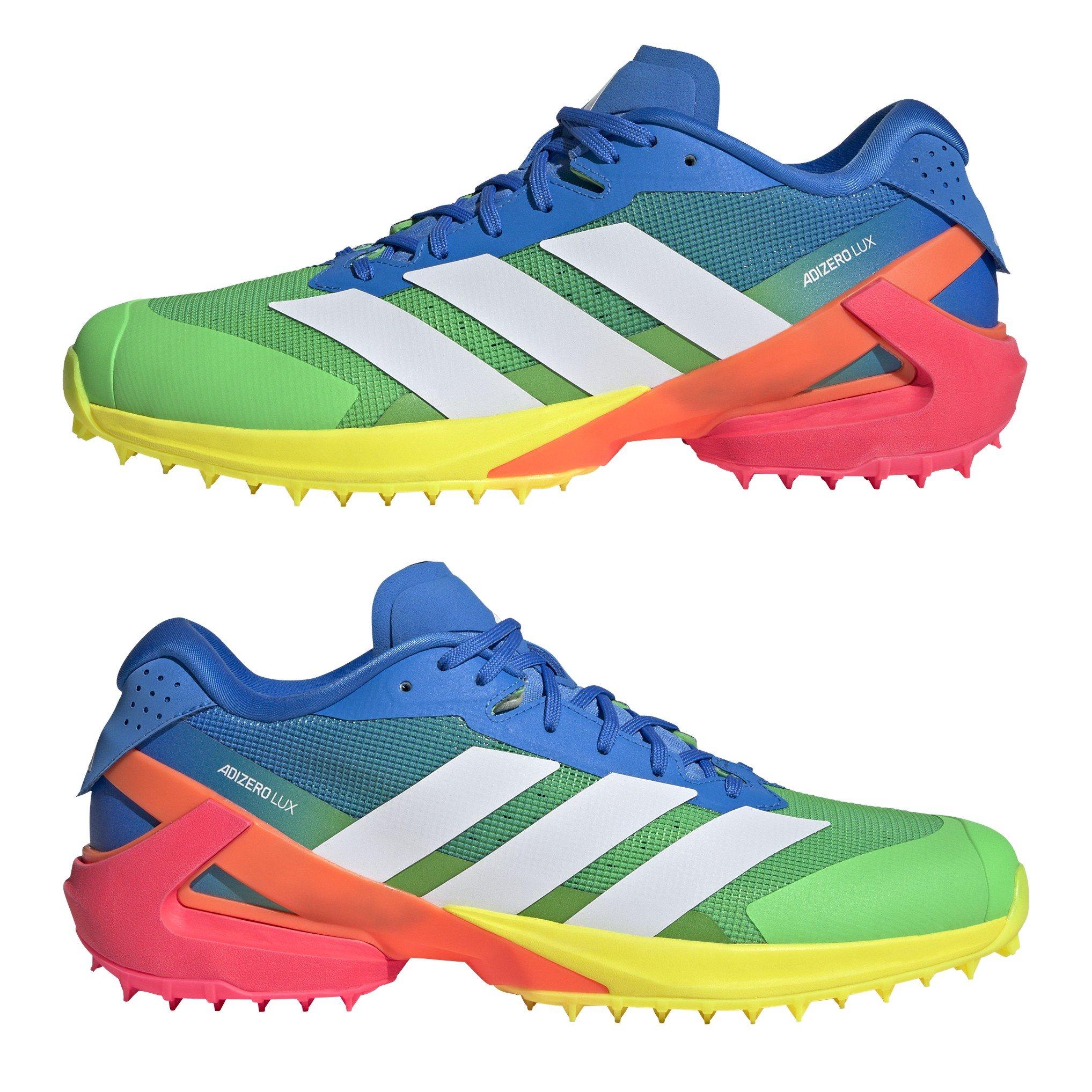 Blue/Wht/Gre - adidas - Men's Adizero Lux 3 Astro Hockey Shoes - 9