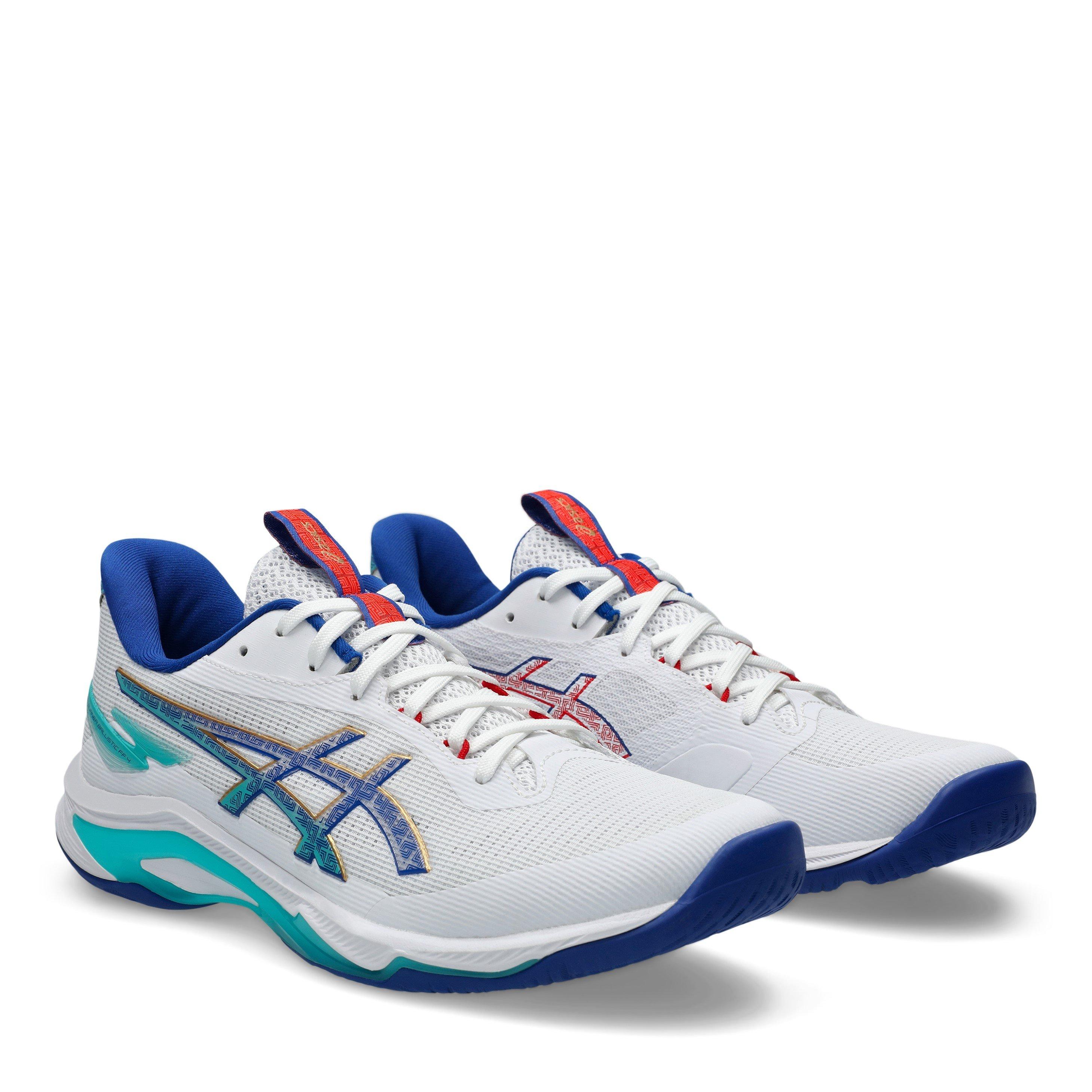 Wht/Asics Blue - Asics - Netburner Ballistic Volleyball Shoes - 4