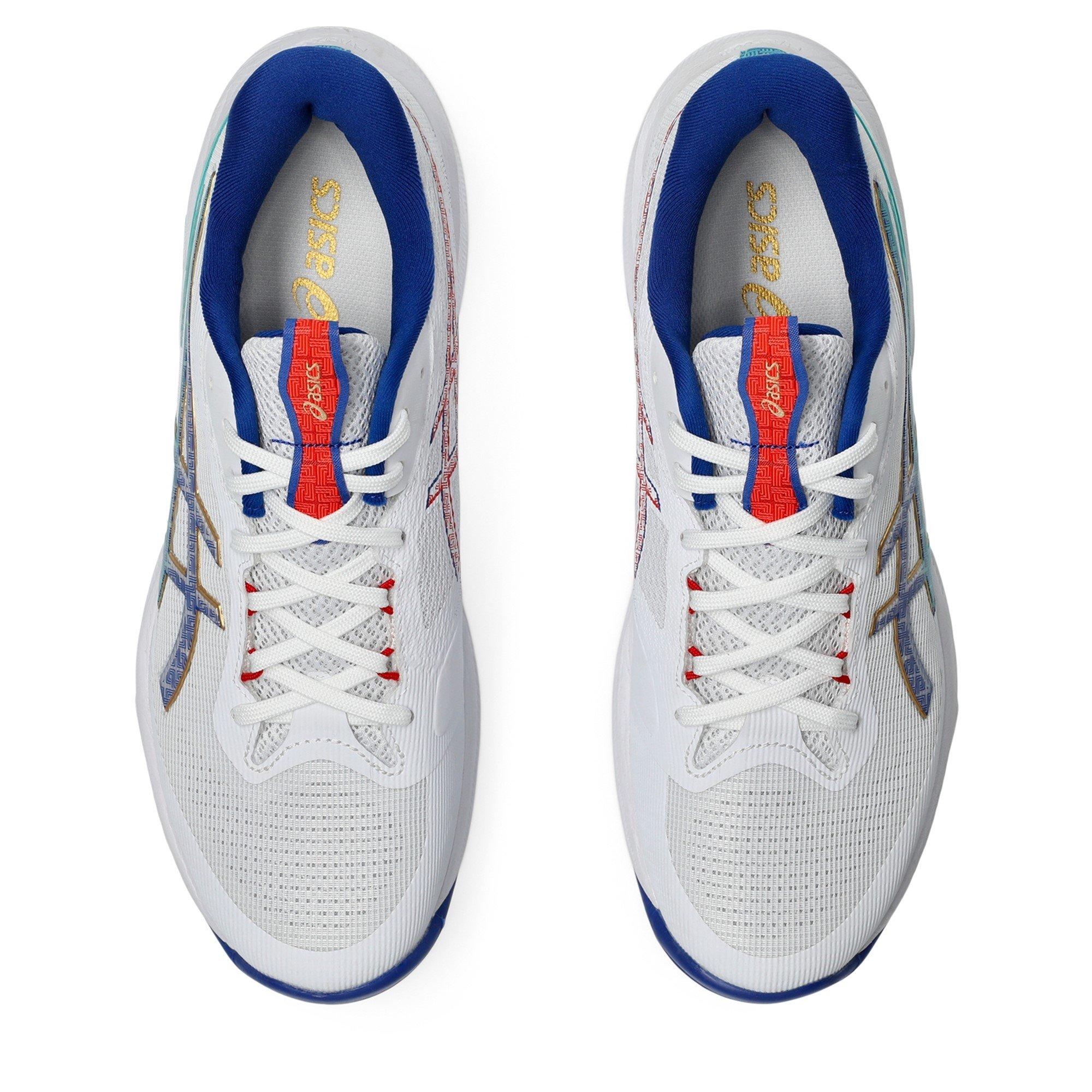 Wht/Asics Blue - Asics - Netburner Ballistic Volleyball Shoes - 6