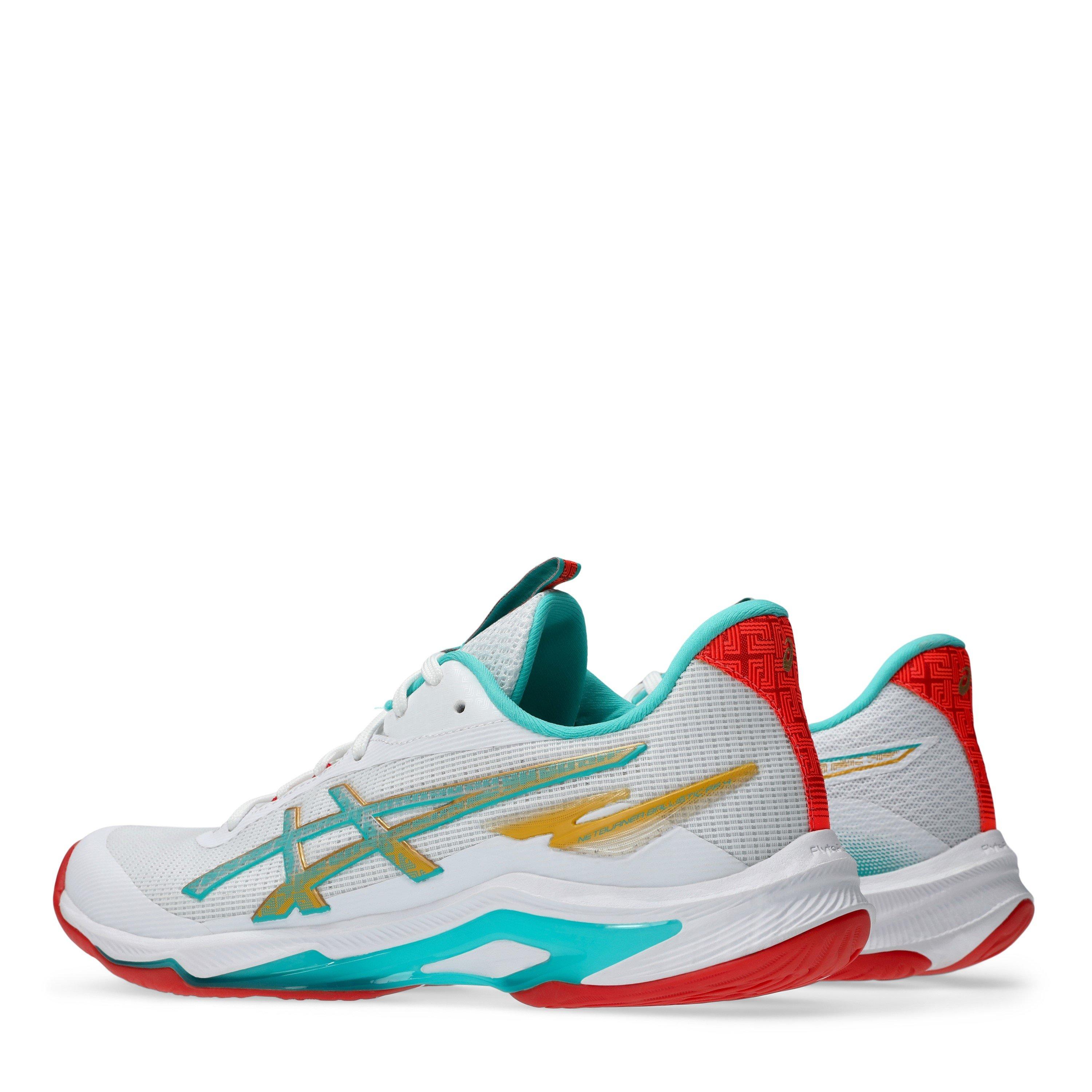 Wht/Sea Glass - Asics - Asics Netburner Ballistic Ff 4 Netball Shoes Womens - 5