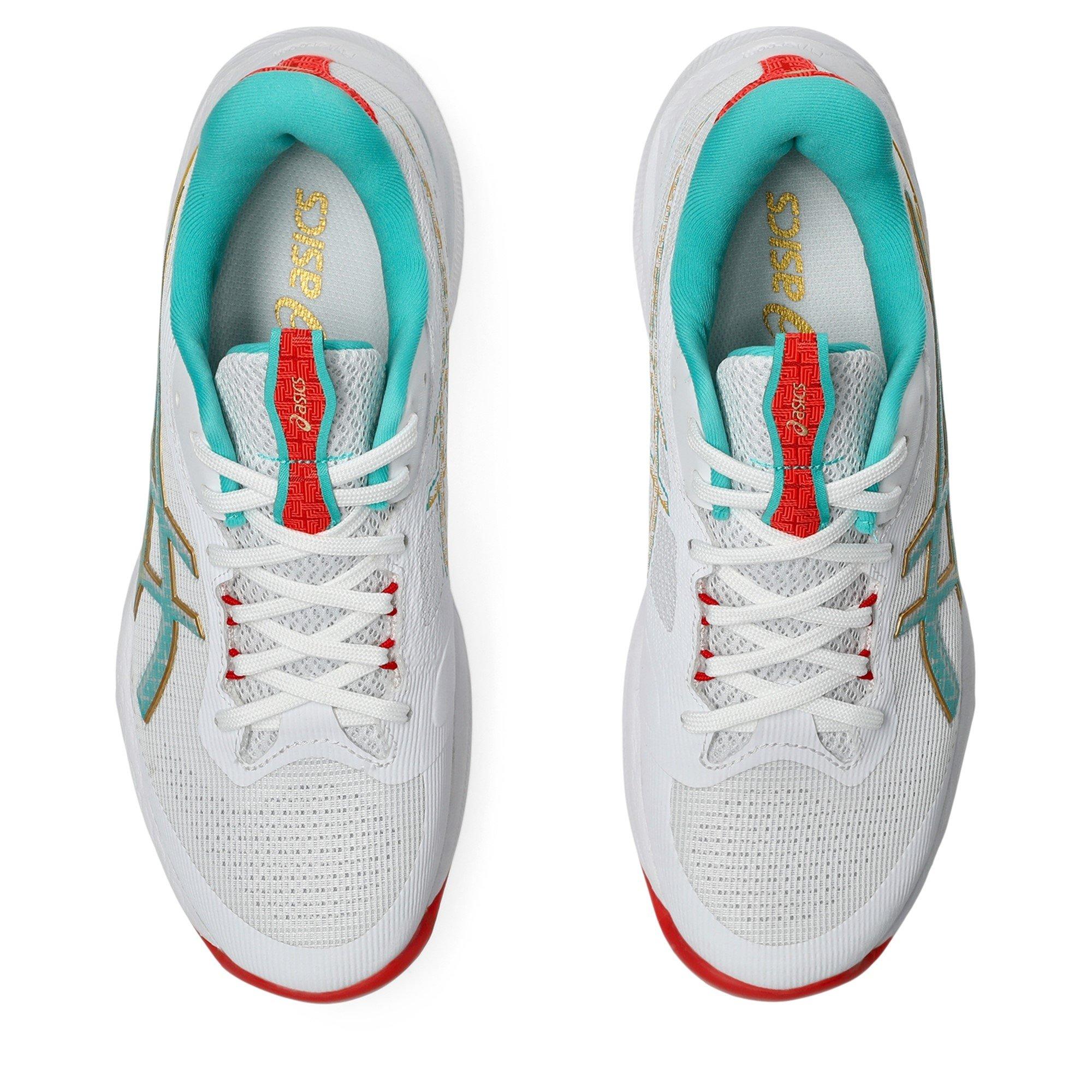 Wht/Sea Glass - Asics - Asics Netburner Ballistic Ff 4 Netball Shoes Womens - 6