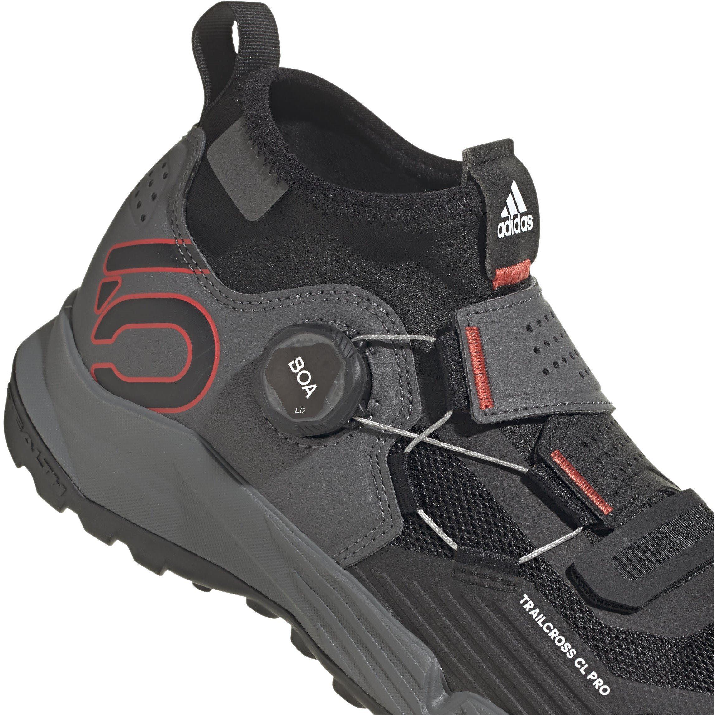 Grey/Black/Red - Five Ten - Five Ten 5.10 Trailcross Pro Clip-In Mountain Bike Shoes Womens - 7