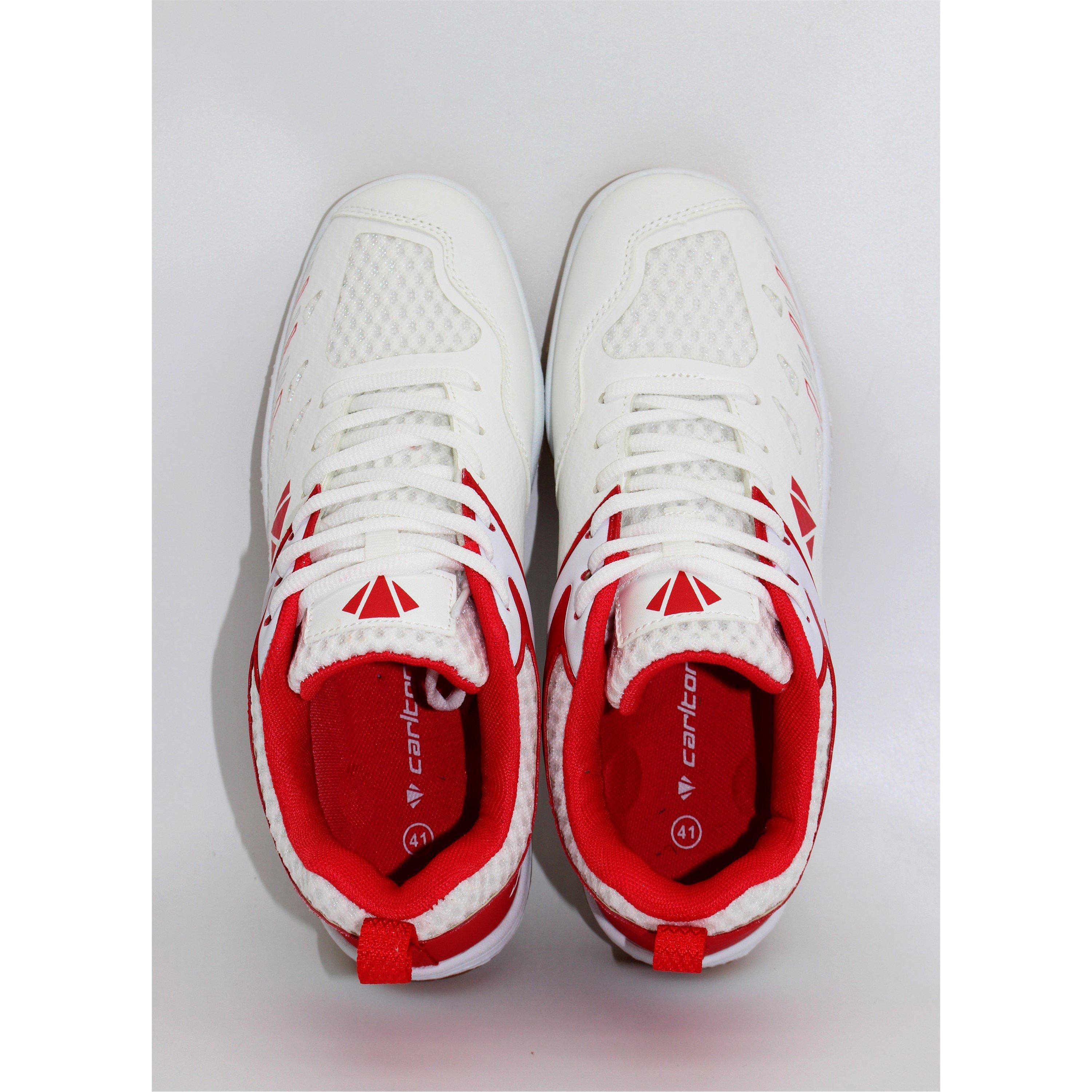 WHITE / RED - Carlton - CC-117 Mens Badminton Shoes - 6