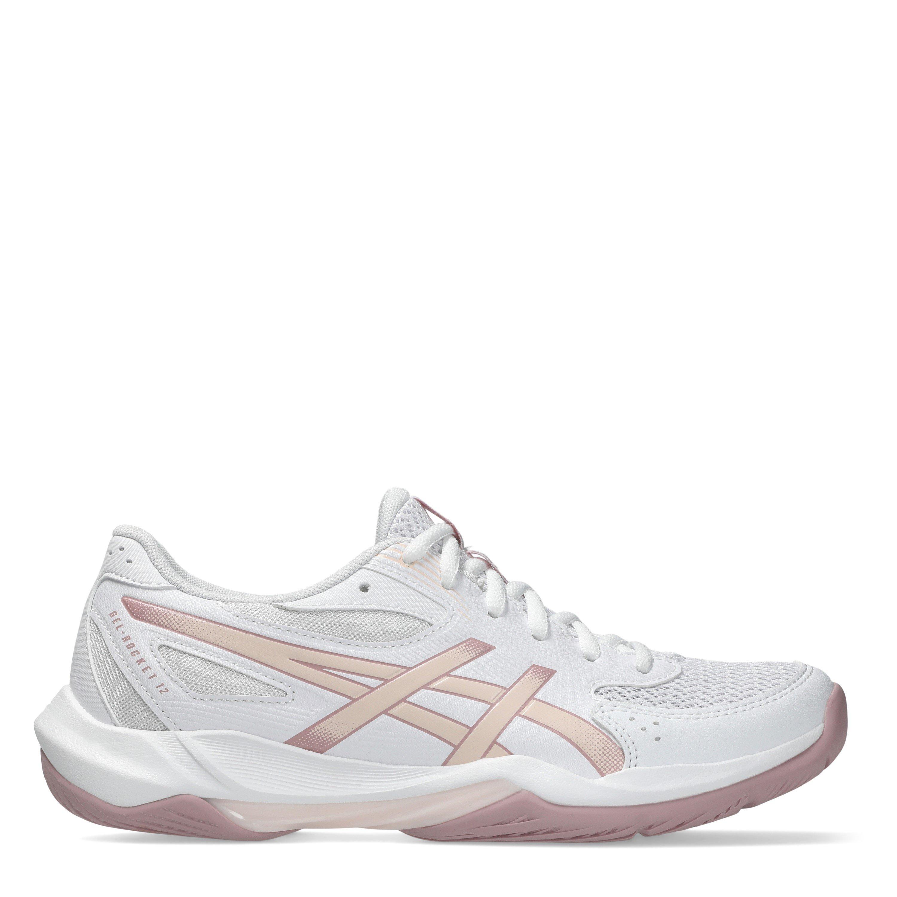 Asics Women's Gel Rocket Netball Shoes - White/Pink - 7 (40.5)