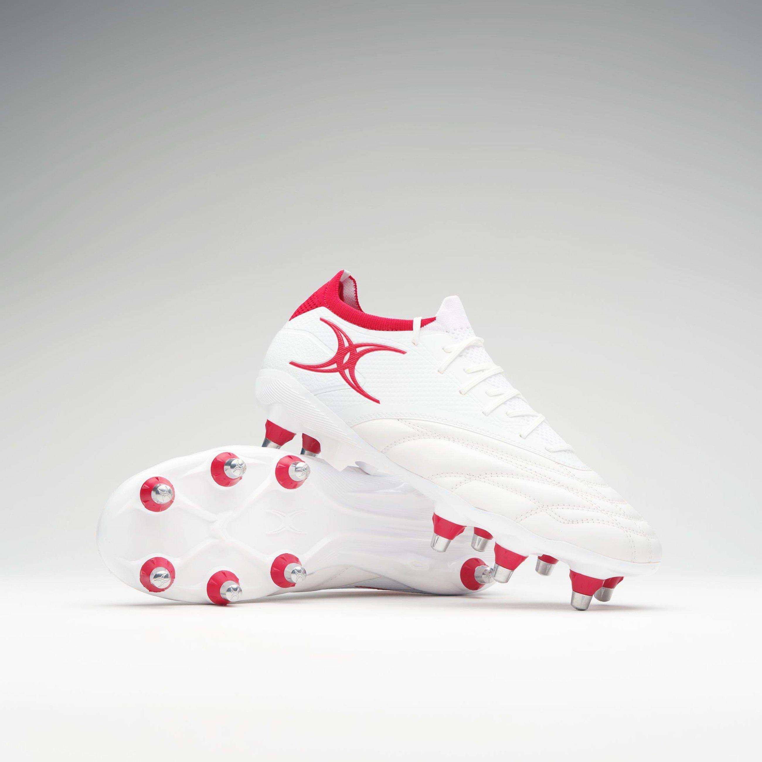 White - Gilbert - Icon Players 8 Soft Ground Rugby Boots Adults - 3