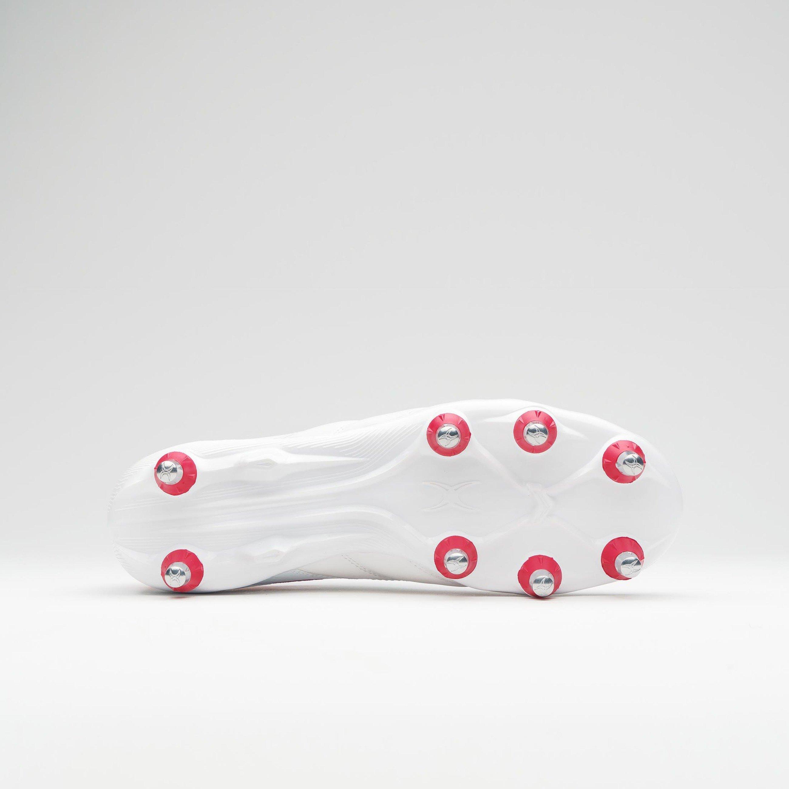 White - Gilbert - Icon Players 8 Soft Ground Rugby Boots Adults - 4