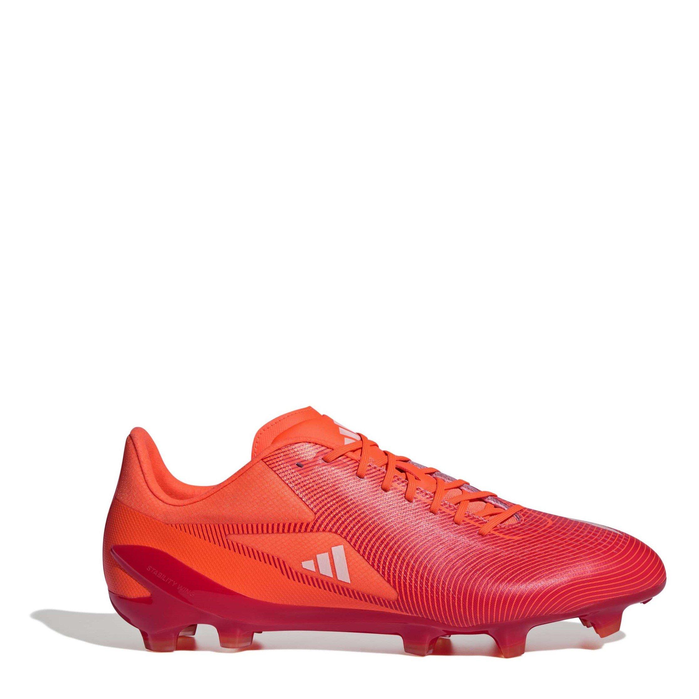 Adidas  Adizero Rs15 Ultimate Adults Soft Ground Rugby Boots - Red/Whte/Orng - 12.5(48)