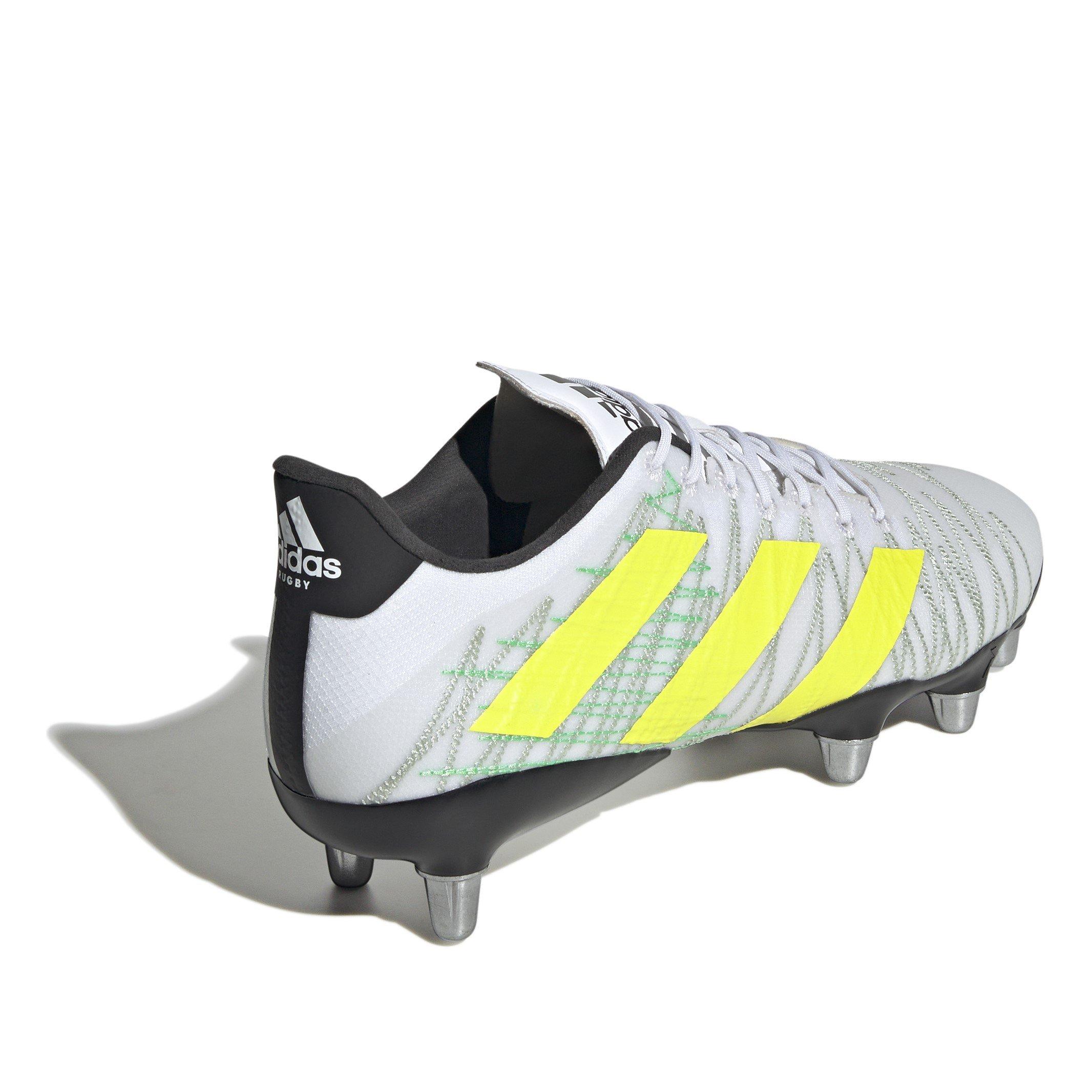 Wit/Geel - adidas - Kakari Z. 1 Soft Ground Rugby Boots Mens - 4