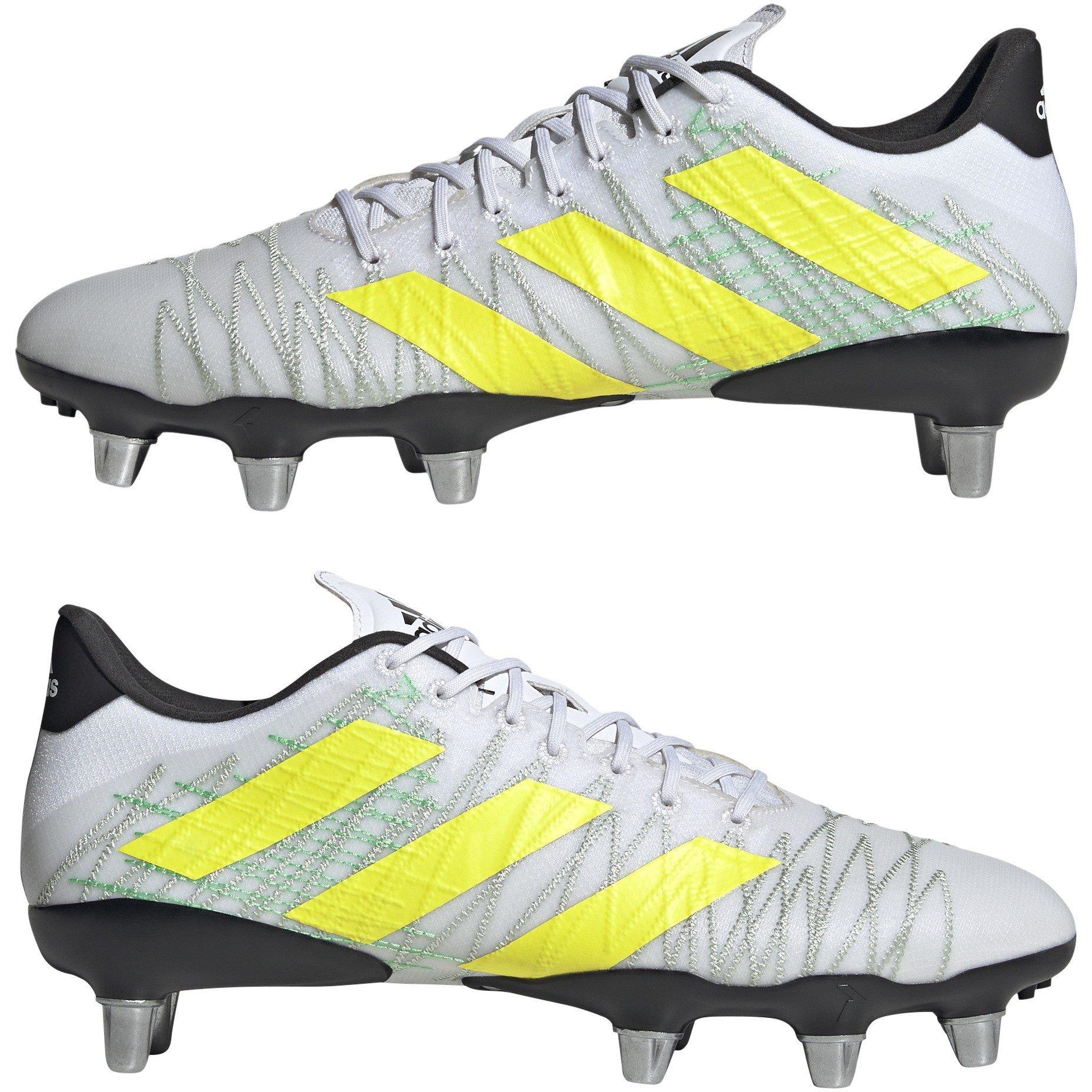 Wit/Geel - adidas - Kakari Z. 1 Soft Ground Rugby Boots Mens - 9