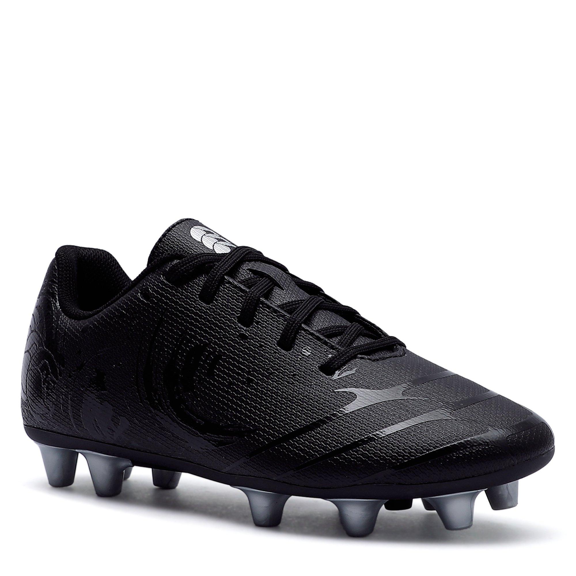 Blk/SilMetalic - Canterbury - Phoenix Genesis Junior Firm Ground Rugby Boots - 5