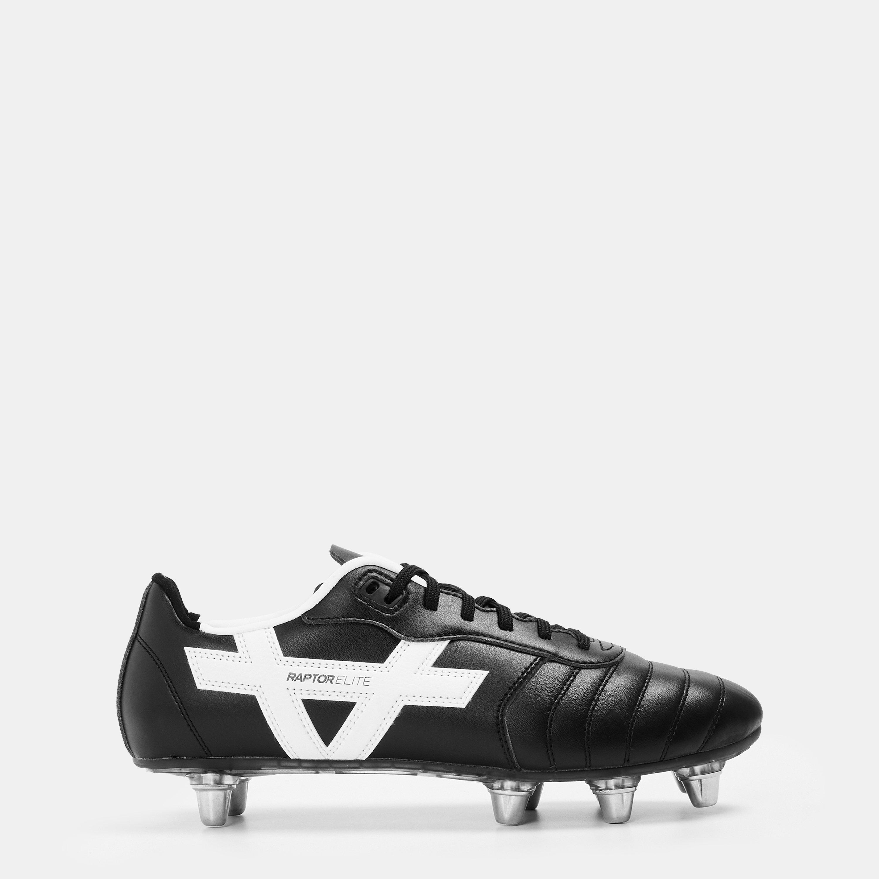 Black/White - OXEN - Raptor Elite Adults Soft Ground Football Boots - 1