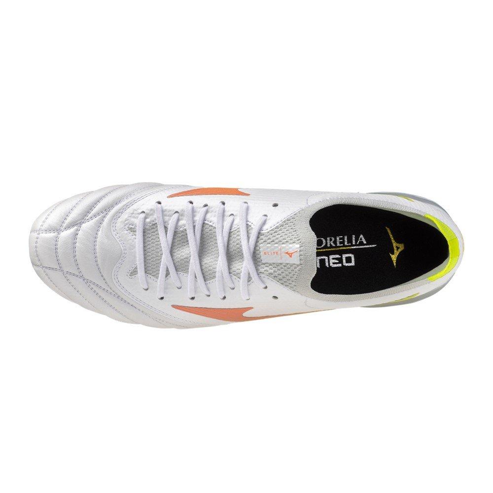 White/Lava - Mizuno - Mens Mizuno Morelia Neo V Elte Artifcial Grass Rugby Boots - 4