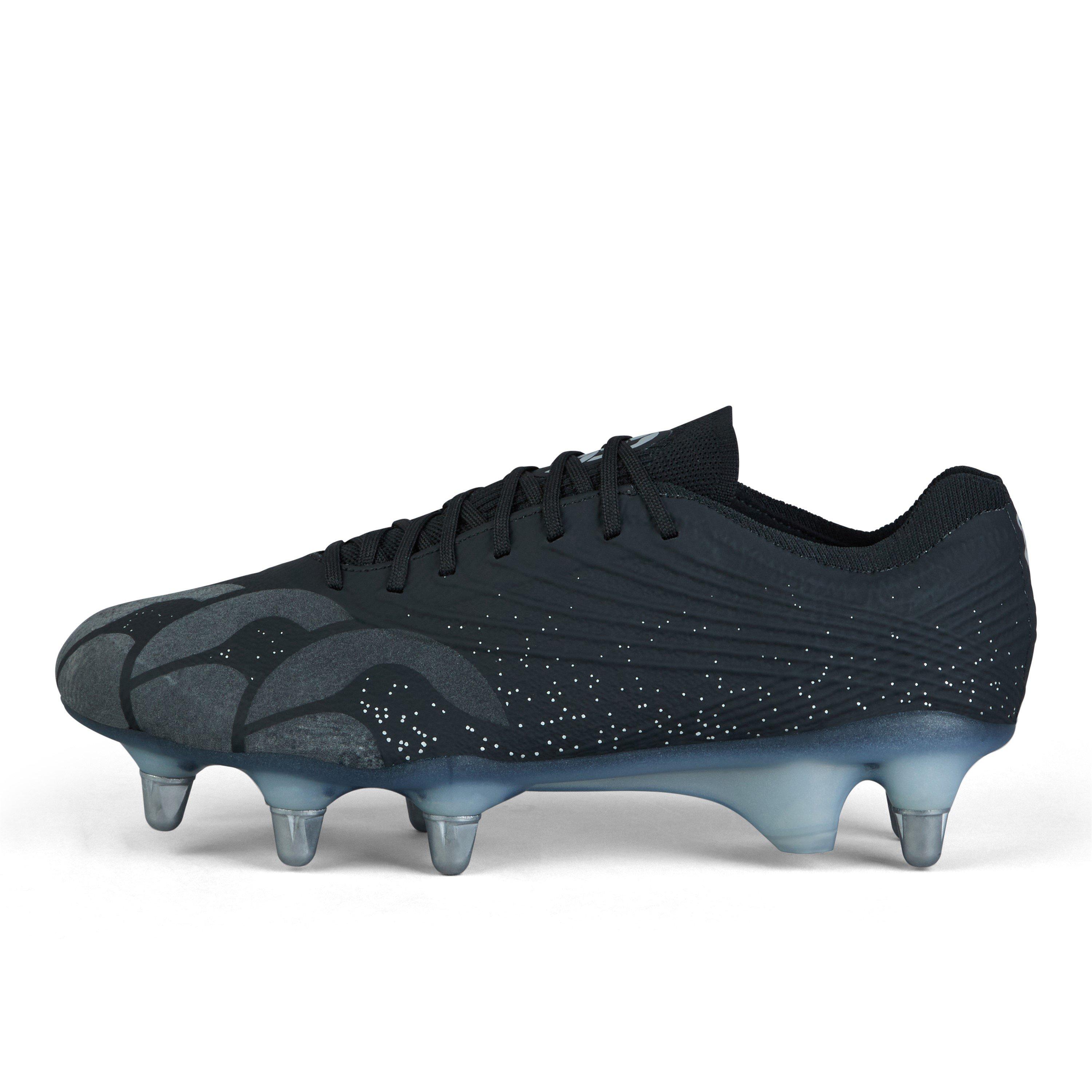 Canterbury Men's Stampede Groundbreak Elite Soft Ground Rugby Boots - Black/Silver - 8 (42.5)
