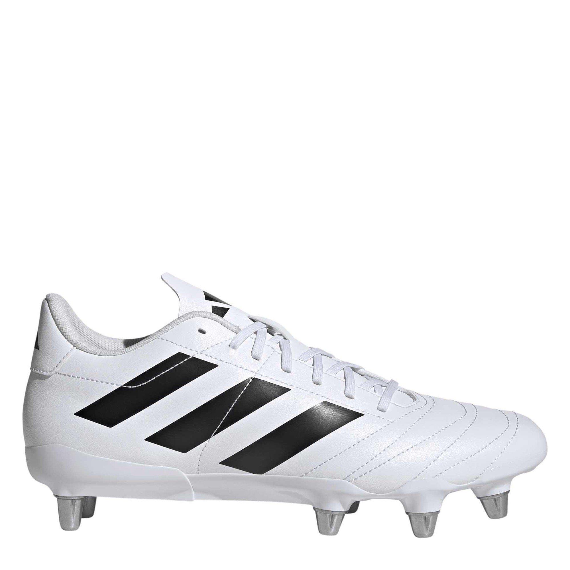 Adidas Men's Kakari Adults Soft Ground Rugby Boots - White/Black - 9 (43.3)