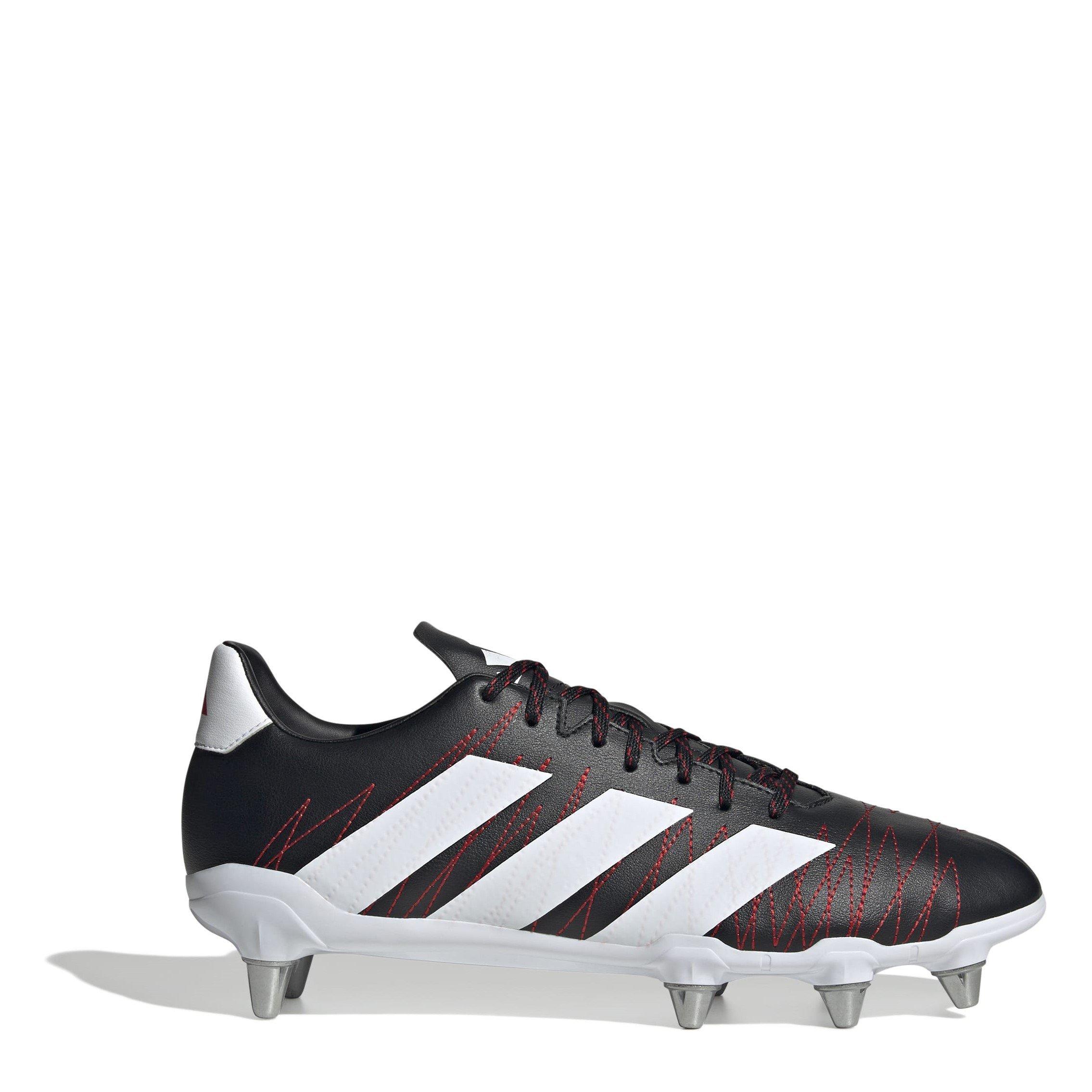Blk/Wht/Crbn - adidas - Kakari Adults Soft Ground Rugby Boots - 1