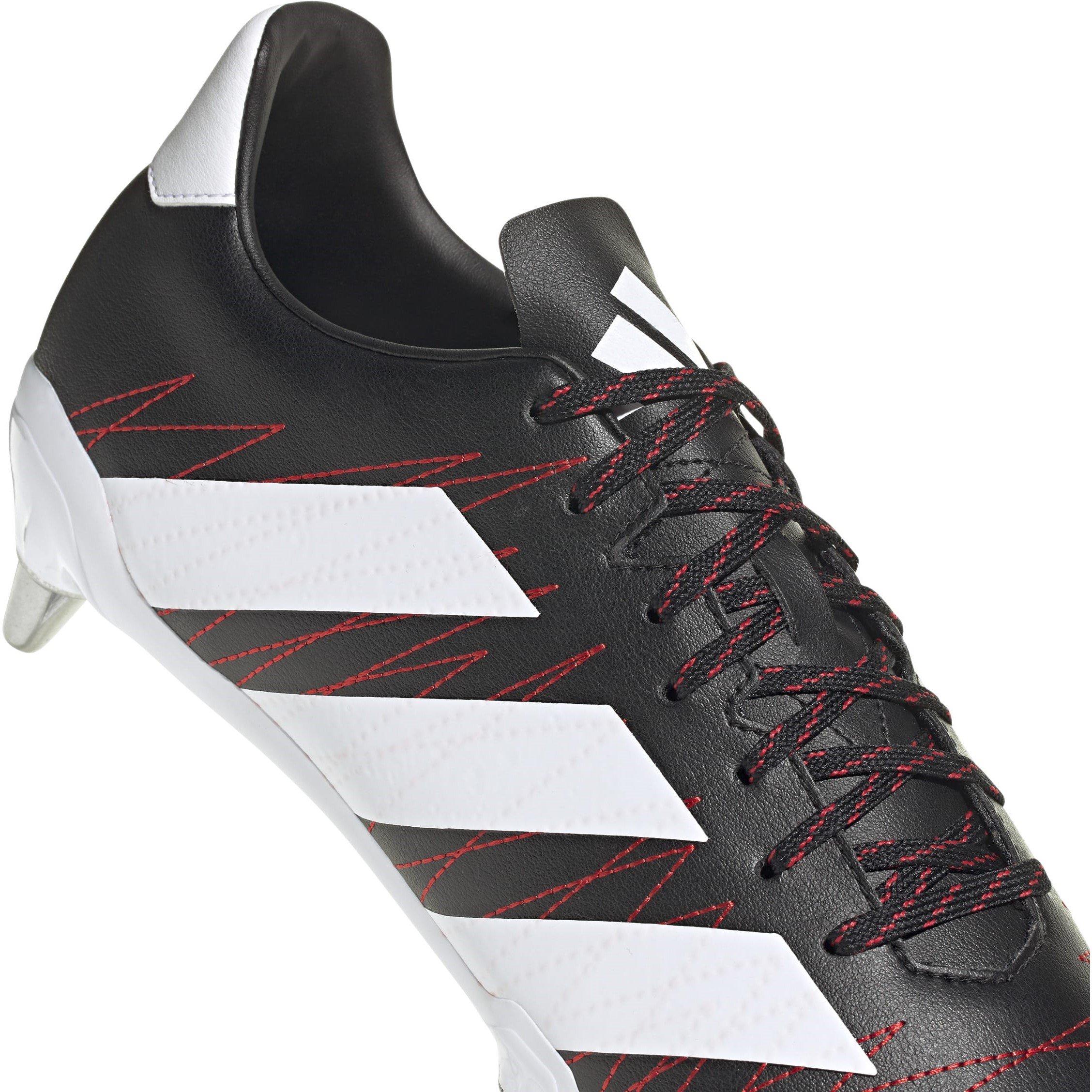 Blk/Wht/Crbn - adidas - Kakari Adults Soft Ground Rugby Boots - 7