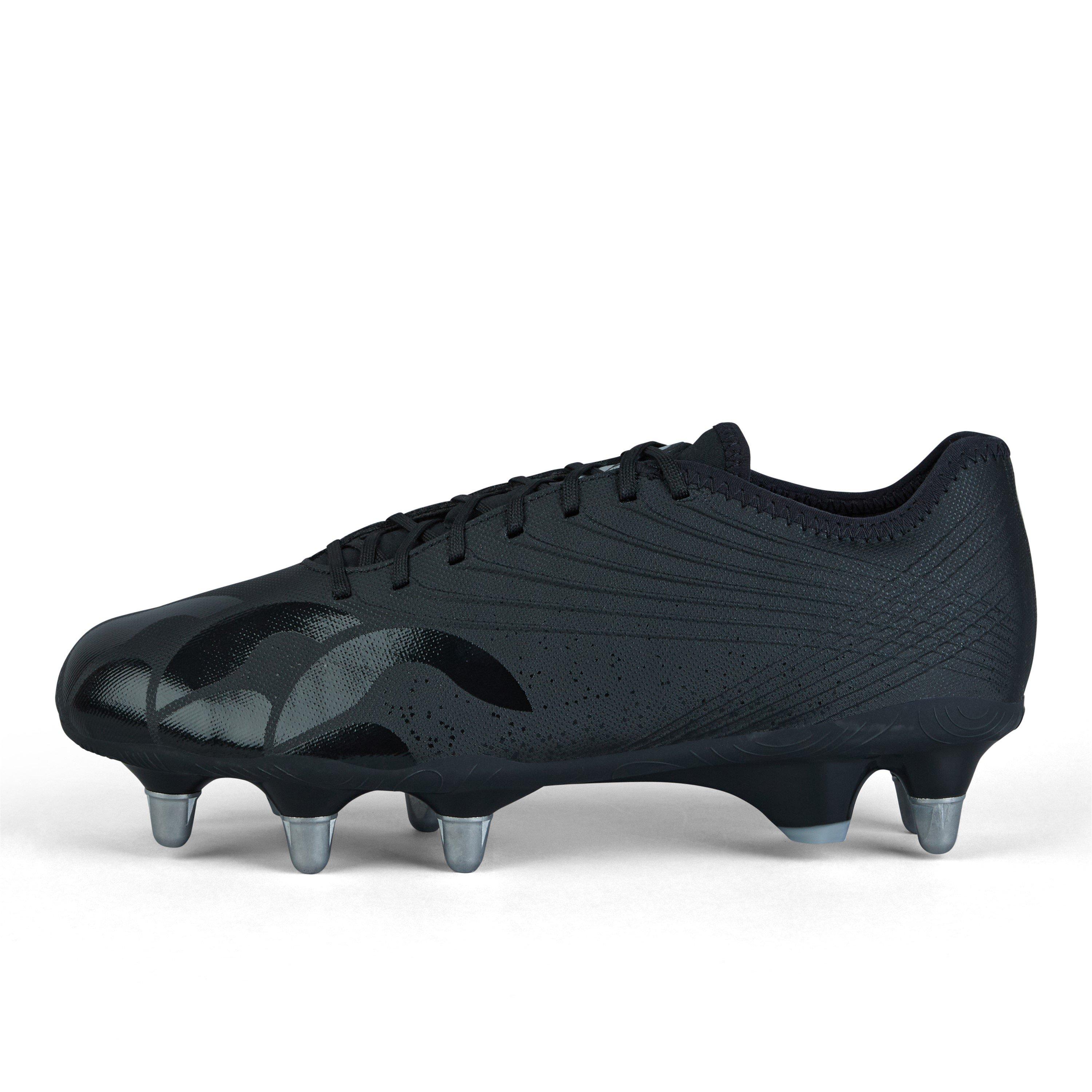 Canterbury Men's Stampede Groundbreak Pro Soft Ground Rugby Boots - Black/Silver - 9.5 (44.5)