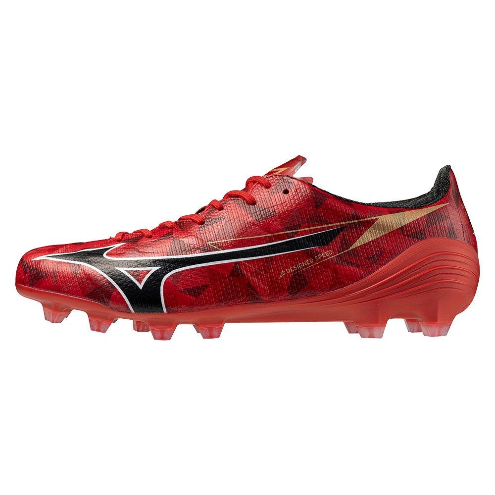 Red/Black/Gold - Mizuno - Alpha II Mens Firm Ground Rugby Boots - 1