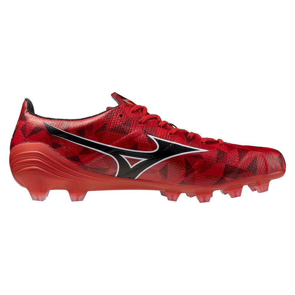 Red/Black/Gold - Mizuno - Alpha II Mens Firm Ground Rugby Boots - 3
