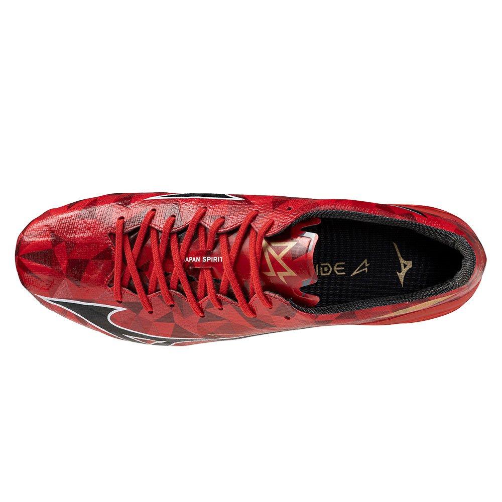 Red/Black/Gold - Mizuno - Alpha II Mens Firm Ground Rugby Boots - 4