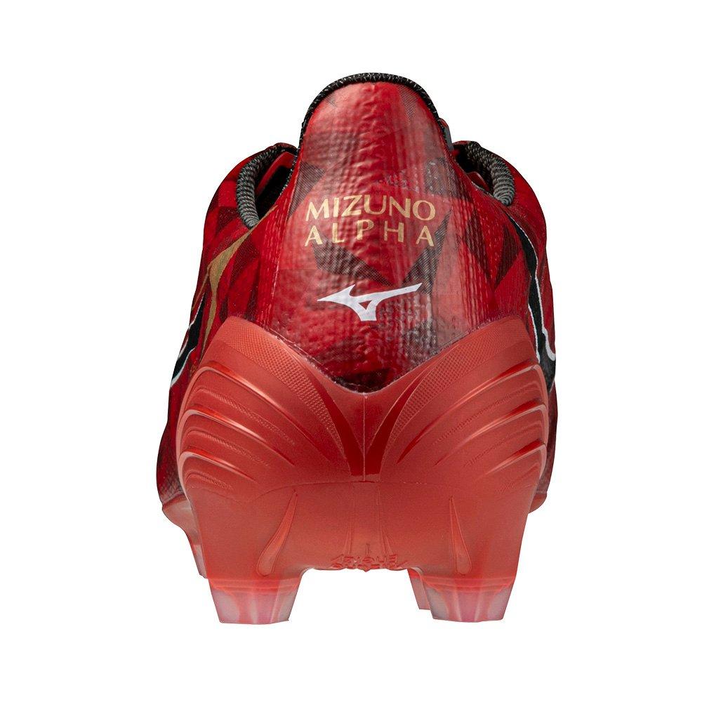 Red/Black/Gold - Mizuno - Alpha II Mens Firm Ground Rugby Boots - 5