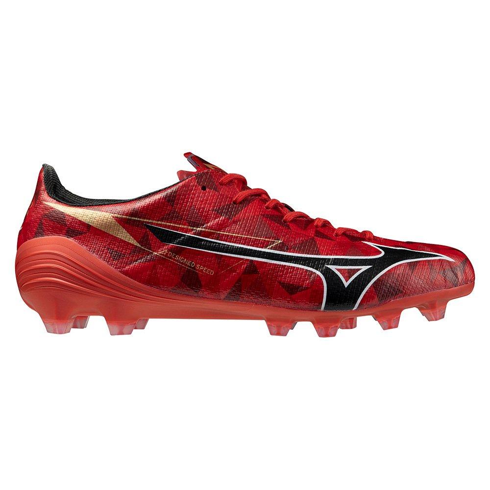 Red/Black/Gold - Mizuno - Alpha II Mens Firm Ground Rugby Boots - 6