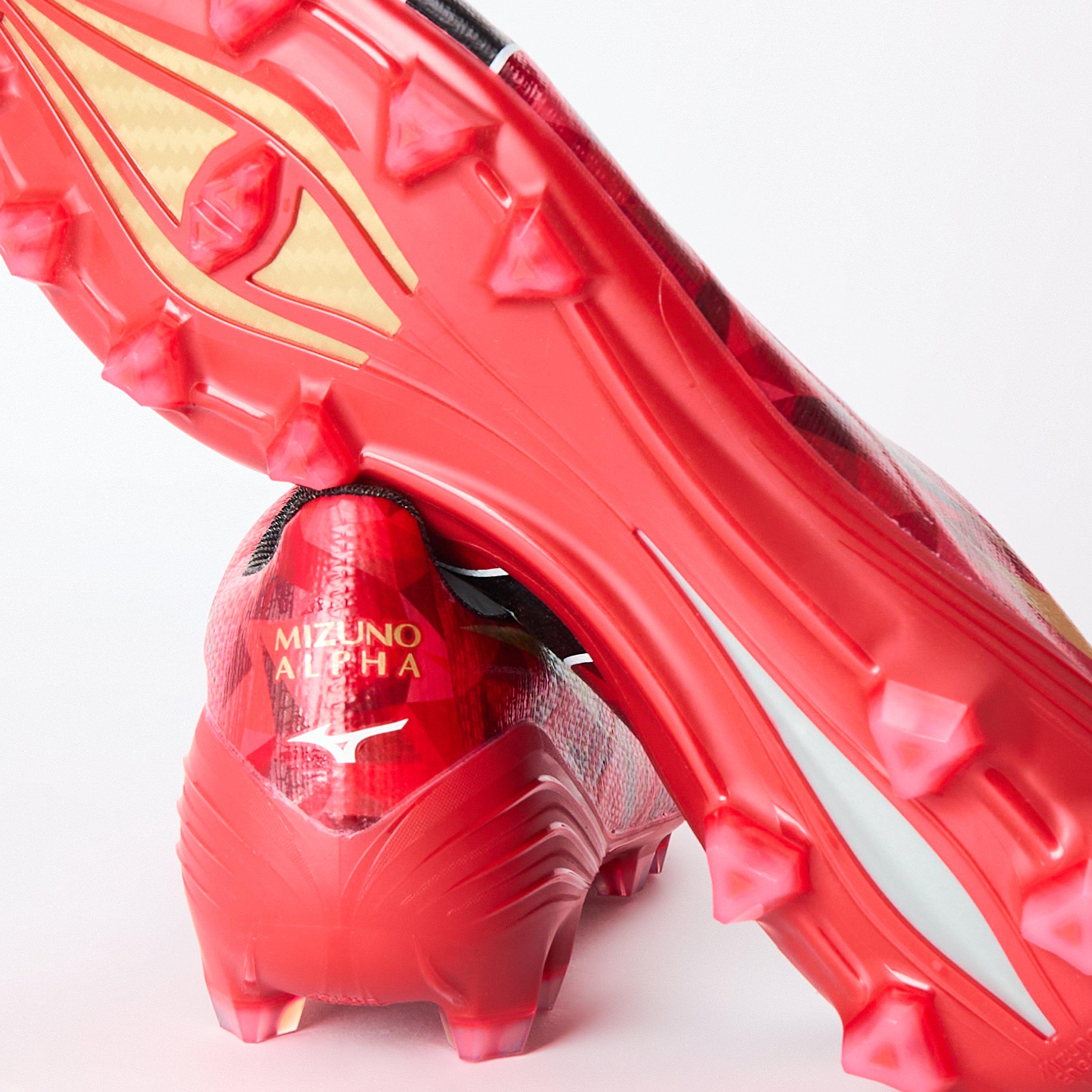 Red/Black/Gold - Mizuno - Alpha II Elite Adults Firm Ground Football Boots - 3