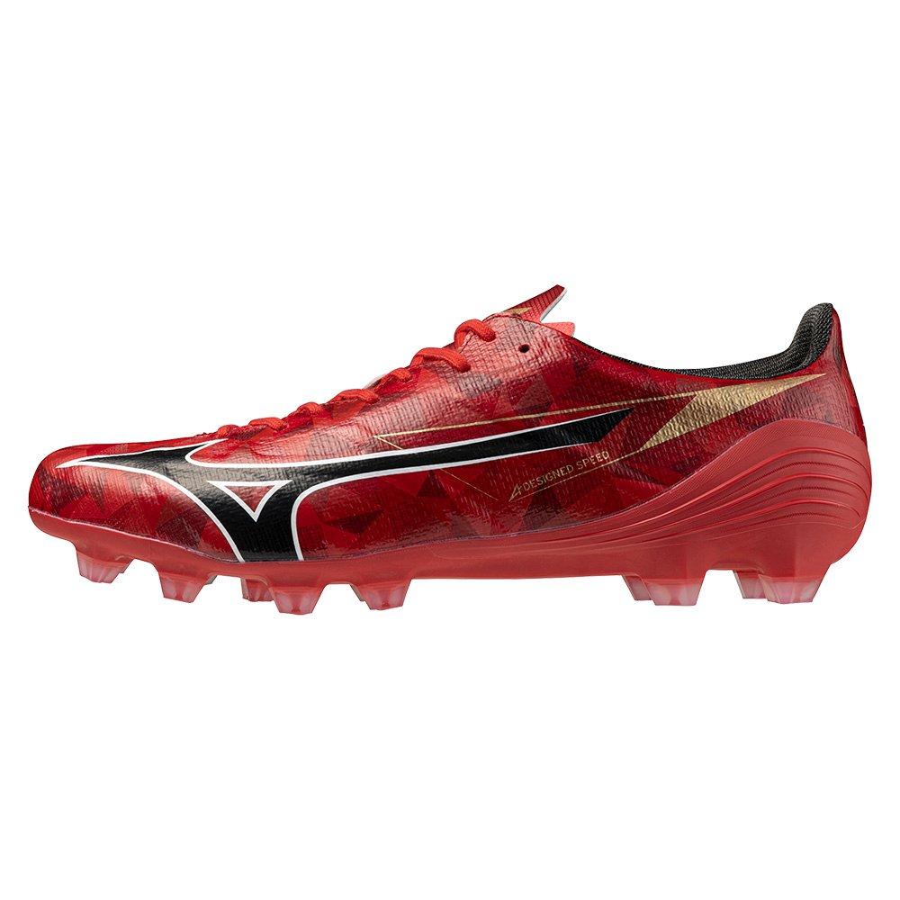 Red/Black/Gold - Mizuno - Alpha II Pro Adults Firm Ground Football Boots - 1