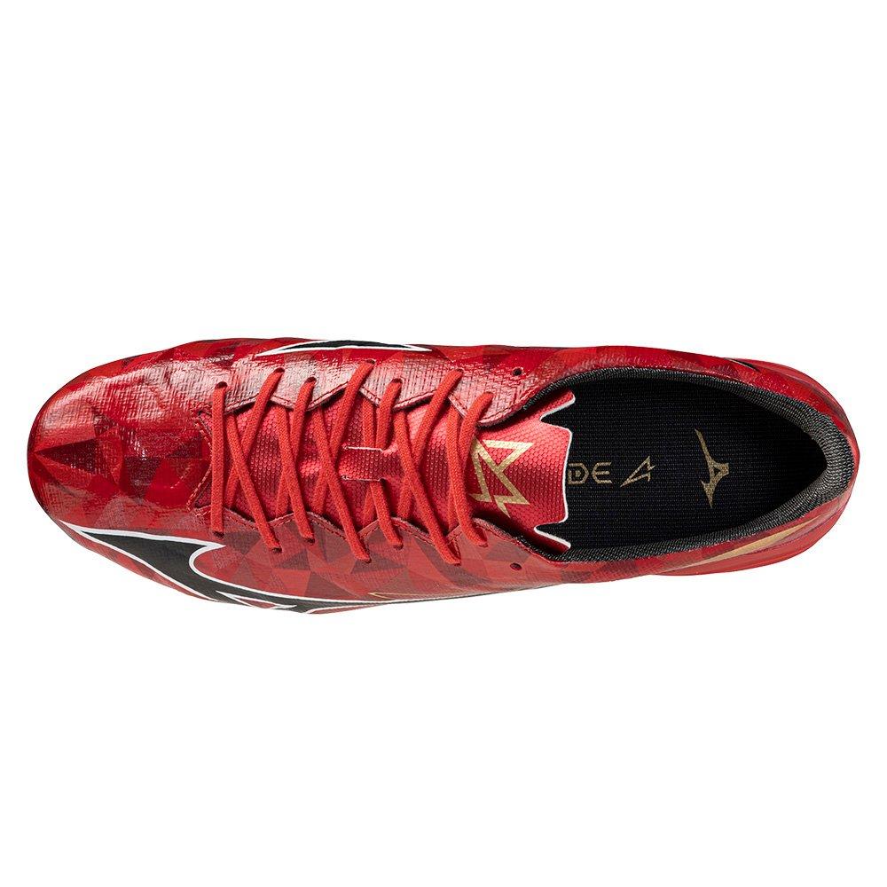 Red/Black/Gold - Mizuno - Alpha II Pro Adults Firm Ground Football Boots - 4