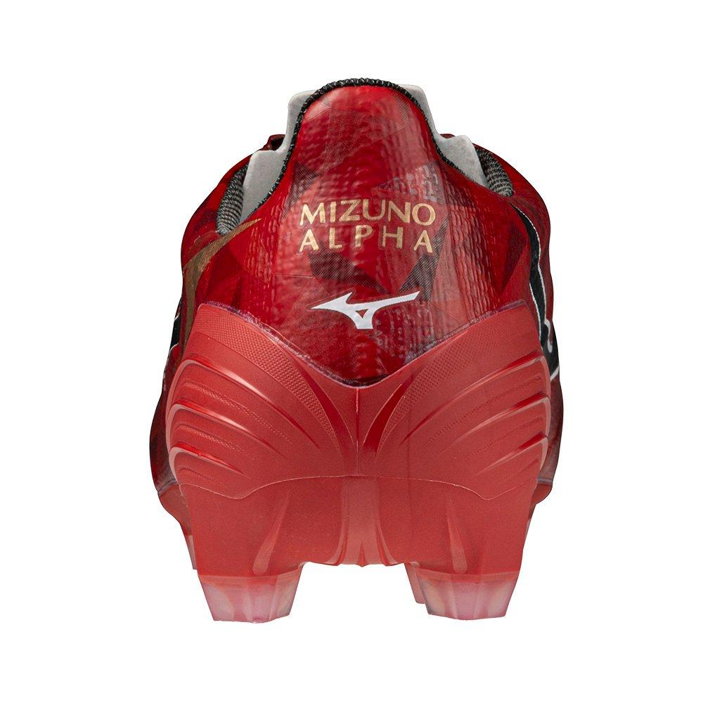 Red/Black/Gold - Mizuno - Alpha II Pro Adults Firm Ground Football Boots - 5