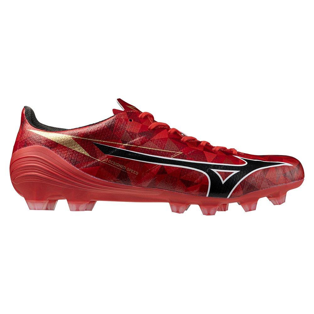 Red/Black/Gold - Mizuno - Alpha II Pro Adults Firm Ground Football Boots - 6