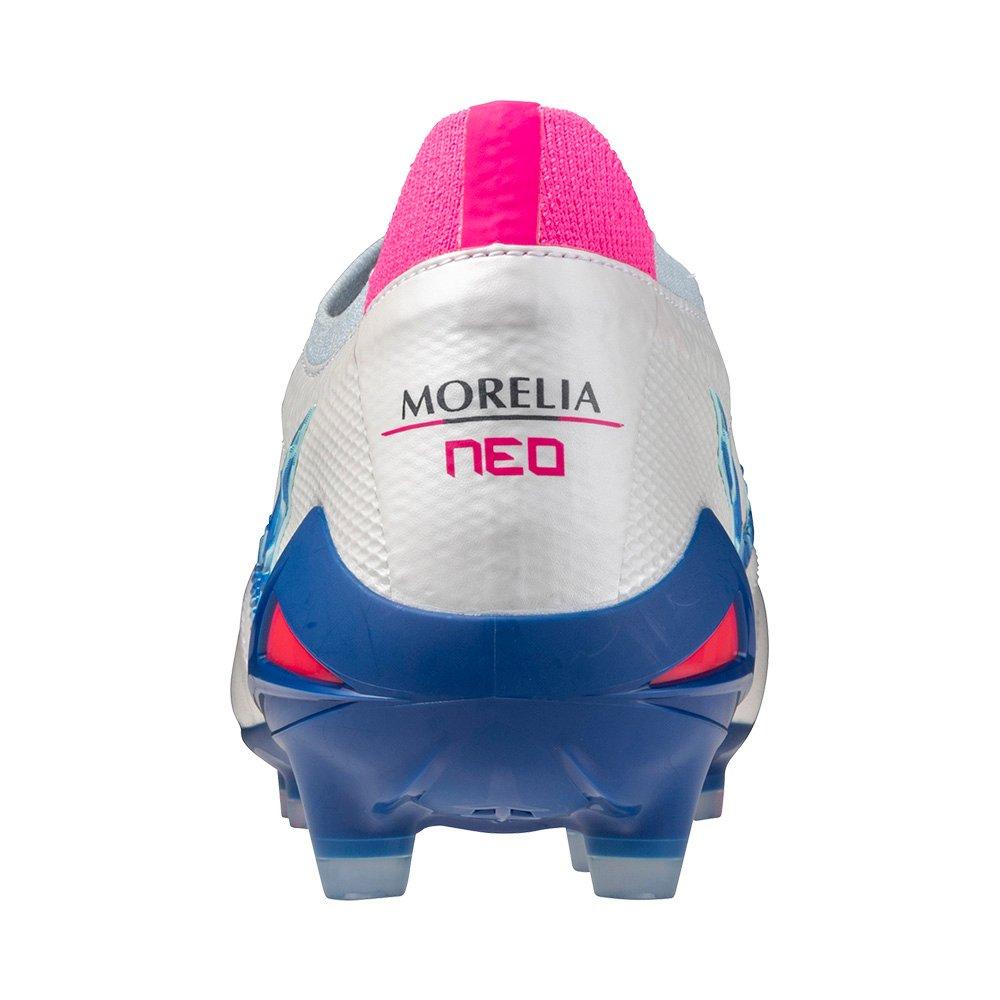 White/Turq/Pink - Mizuno - Morelia Neo IV Beta Adults Firm Ground Rugby Boots - 5