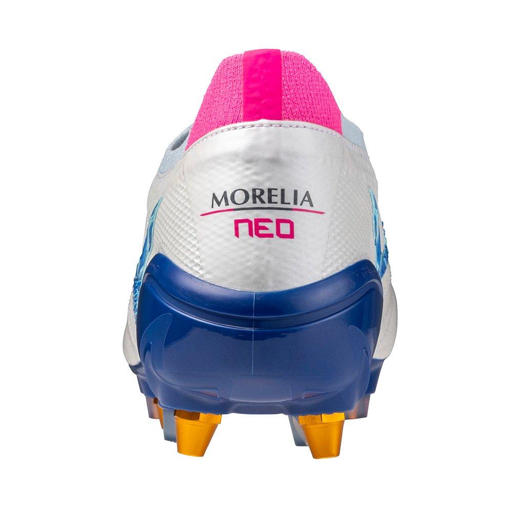 White/Turq/Pink - Mizuno - Morelia Neo 4 Elite Adults Soft Ground Football Boots - 5
