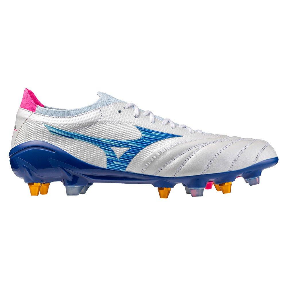 White/Turq/Pink - Mizuno - Morelia Neo 4 Elite Adults Soft Ground Football Boots - 6