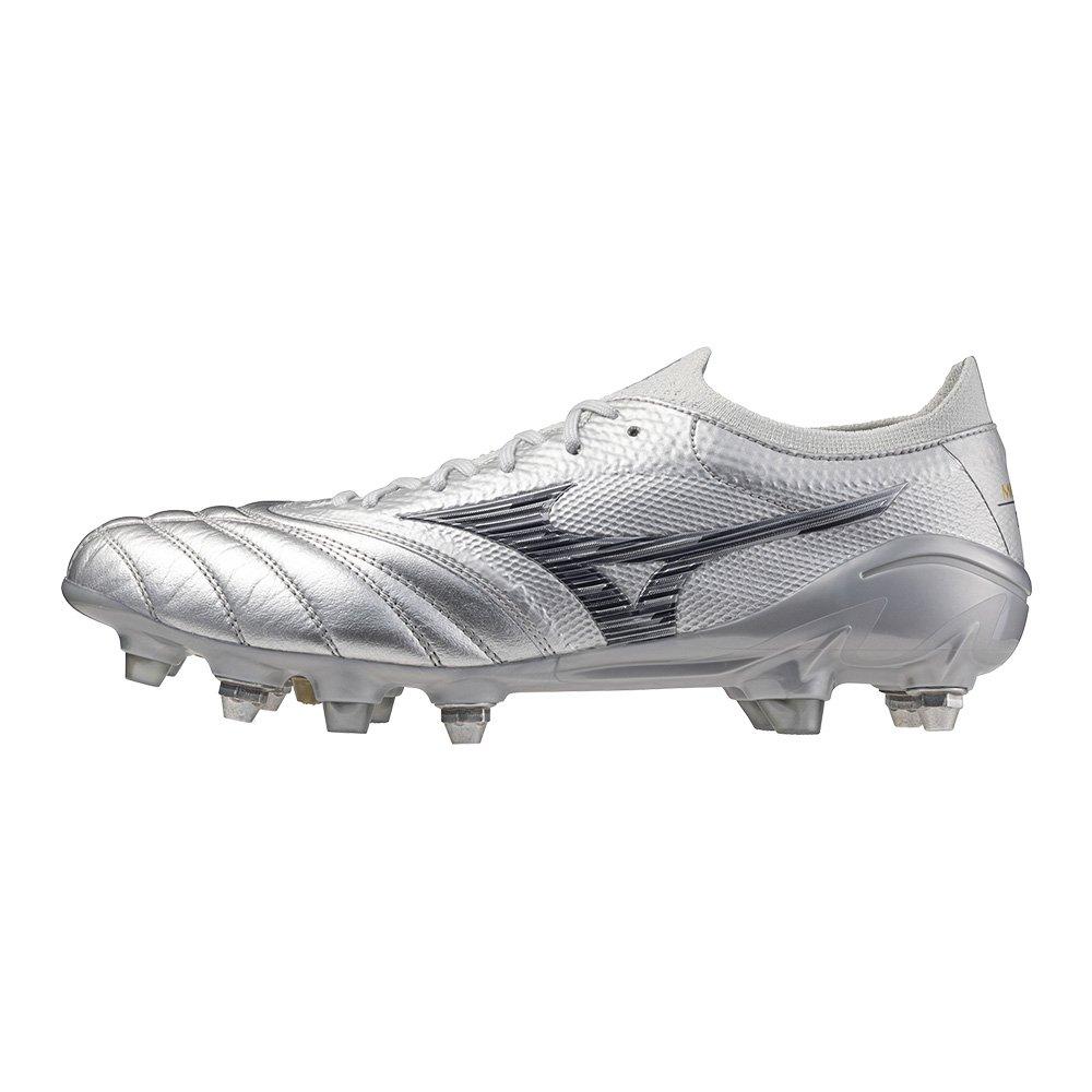 Mizuno Men's Morelia Neo 4 Elite Adults Soft Ground Football Boots - Glx Slv/C Gry - 8 (42)