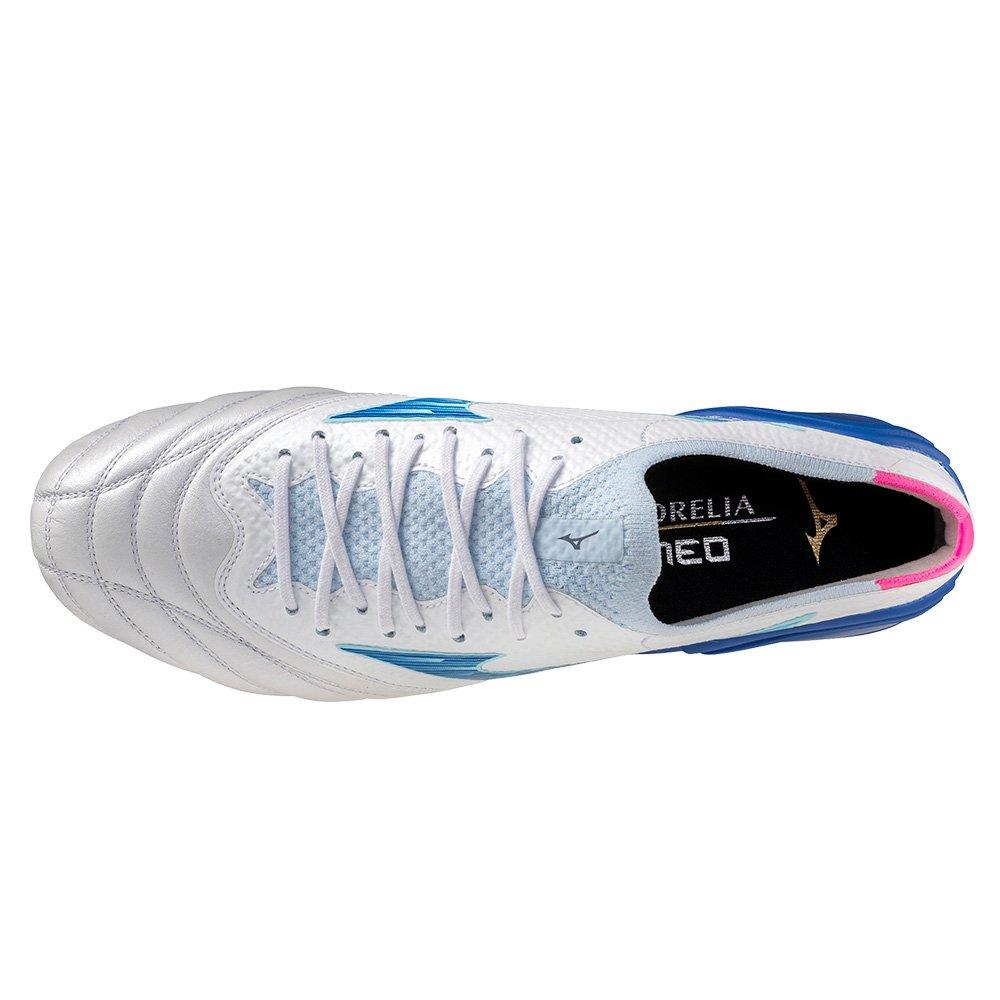 Branco/Turquesa/Rosa - Mizuno - Morelia Neo IV Elite Adults Soft Ground Rugby Boots - 4