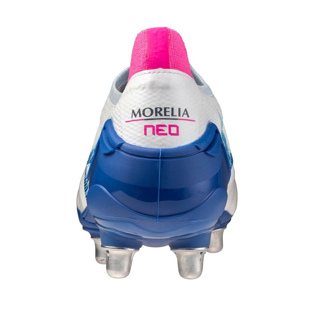 Branco/Turquesa/Rosa - Mizuno - Morelia Neo IV Elite Adults Soft Ground Rugby Boots - 5