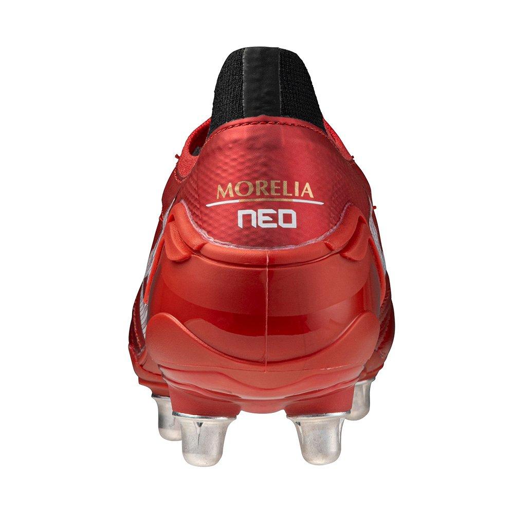 Vermelho/Branco/Preto - Mizuno - Morelia Neo IV Elite Adults Soft Ground Rugby Boots - 5